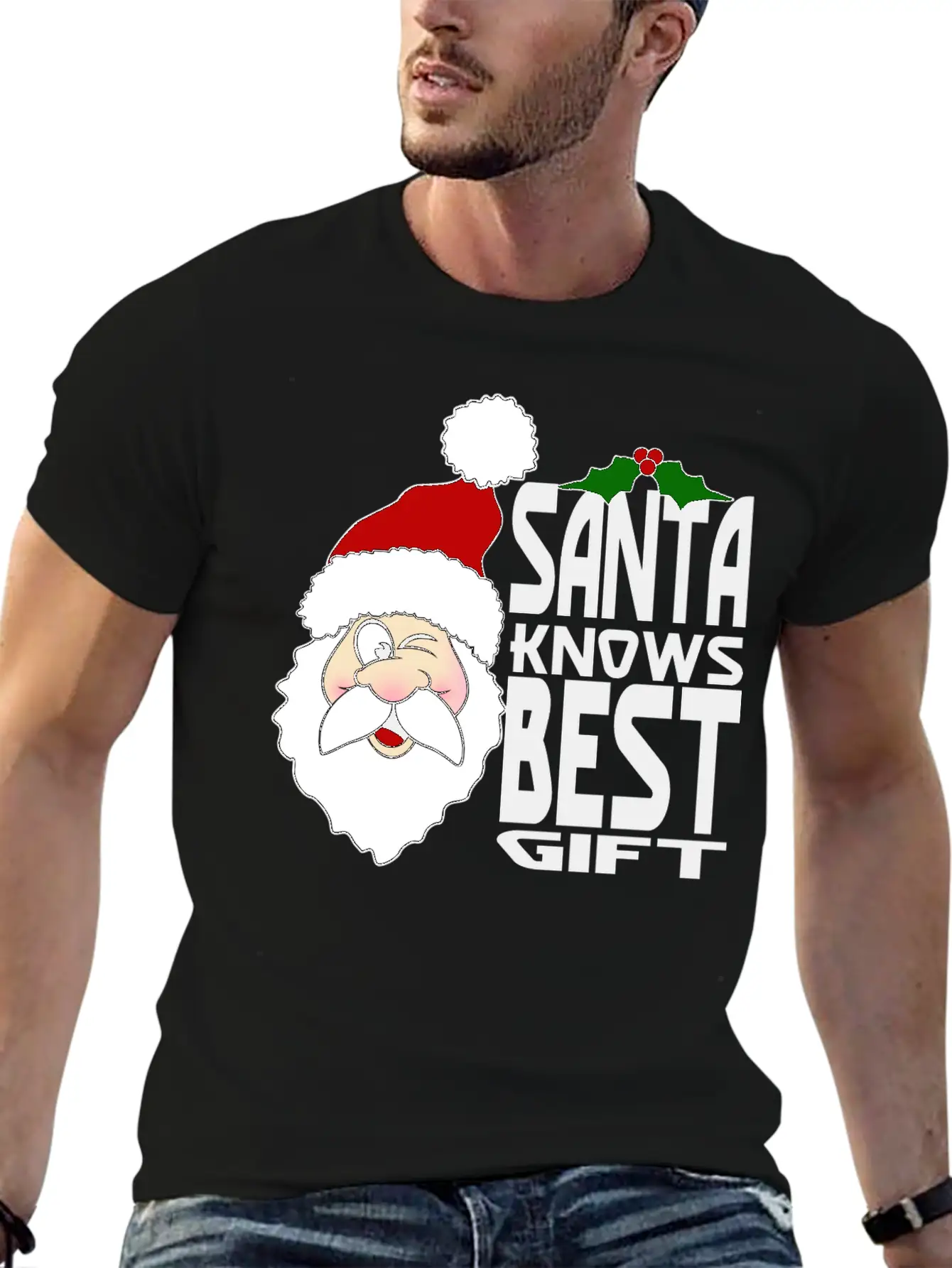 Santa Knows Best Gift Stylish Everyday T-Shirt – Unisex Basic Cotton Tee