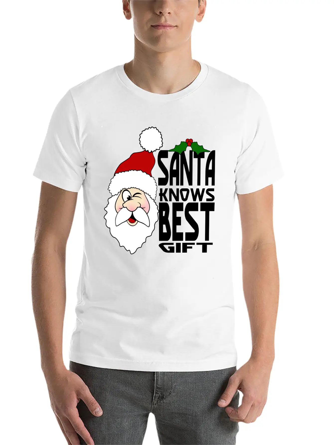 Santa Knows Best Gift Stylish Everyday T-Shirt – Unisex Basic Cotton Tee