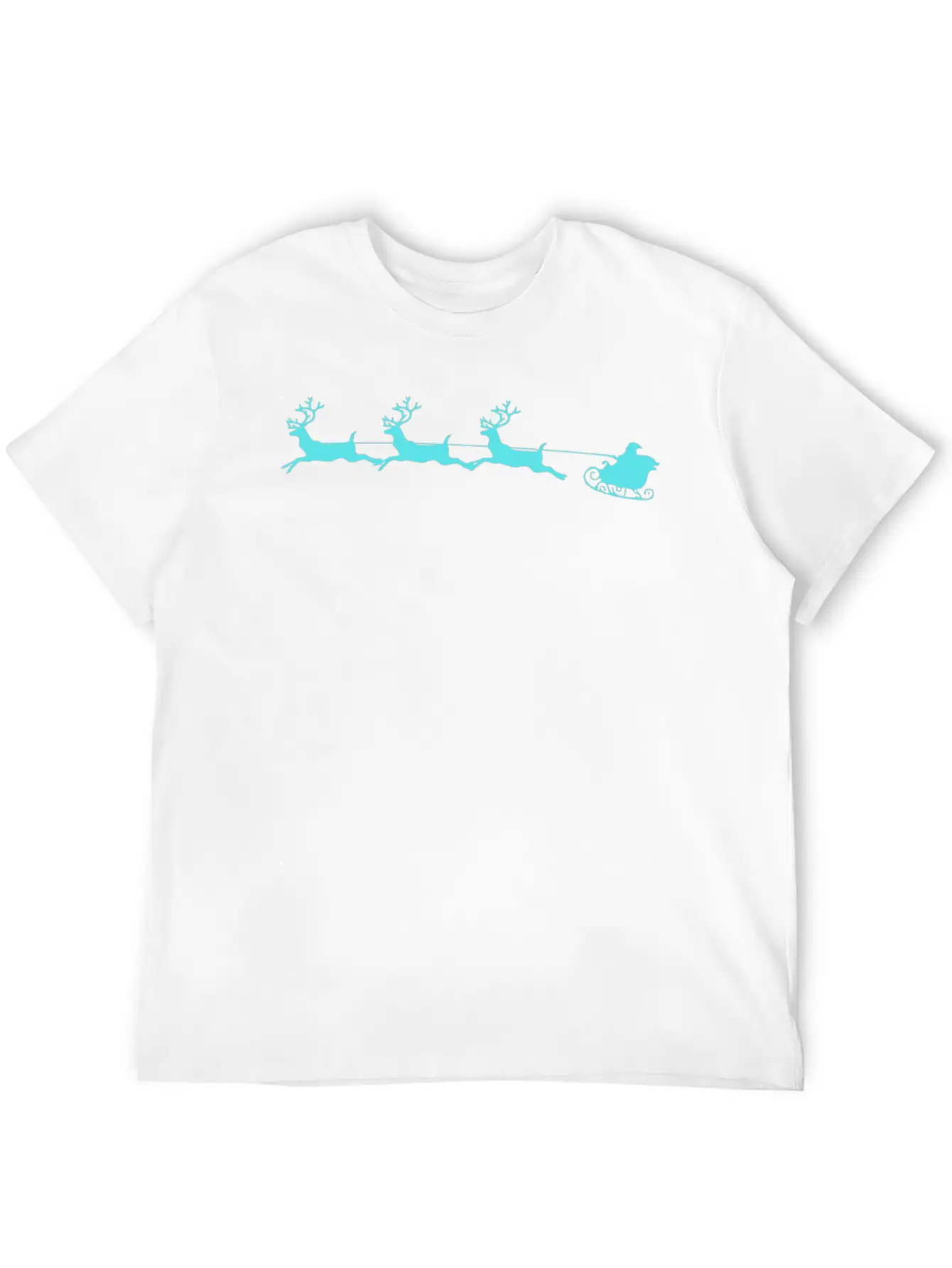 Santa Sleigh And Reindeer Stylish Everyday T-Shirt – Unisex Basic Cotton Tee