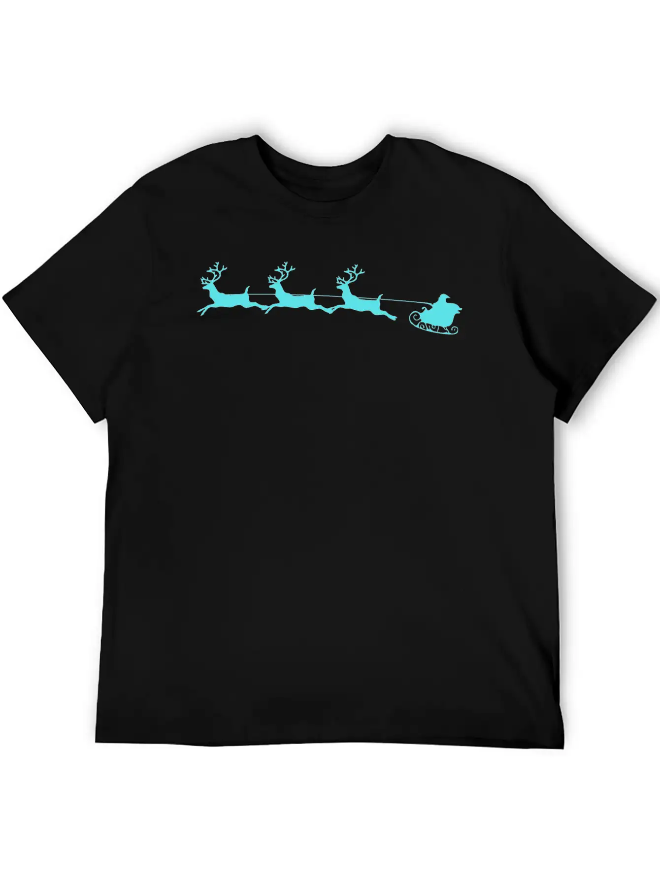 Santa Sleigh And Reindeer Stylish Everyday T-Shirt – Unisex Basic Cotton Tee