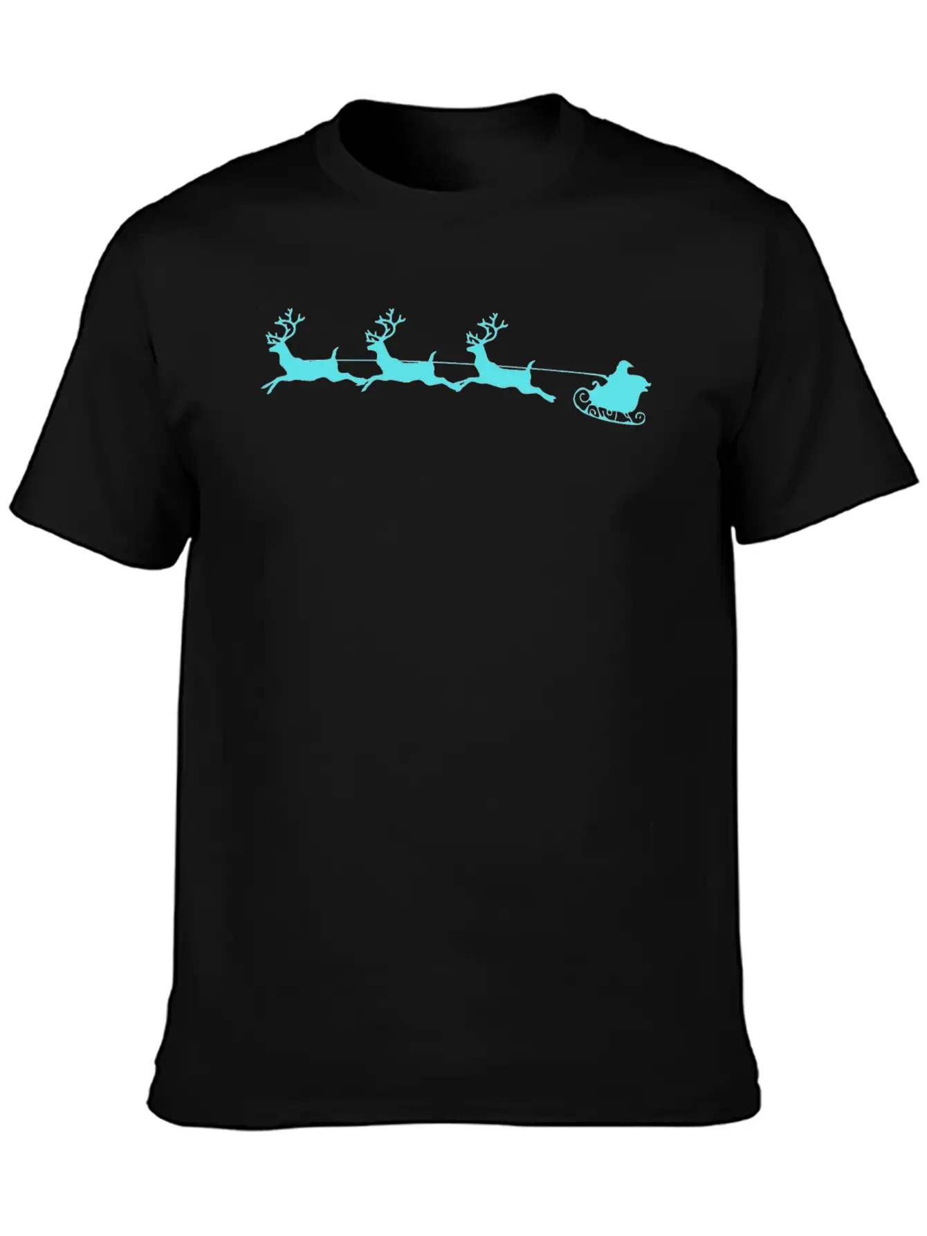 Santa Sleigh And Reindeer Stylish Everyday T-Shirt – Unisex Basic Cotton Tee