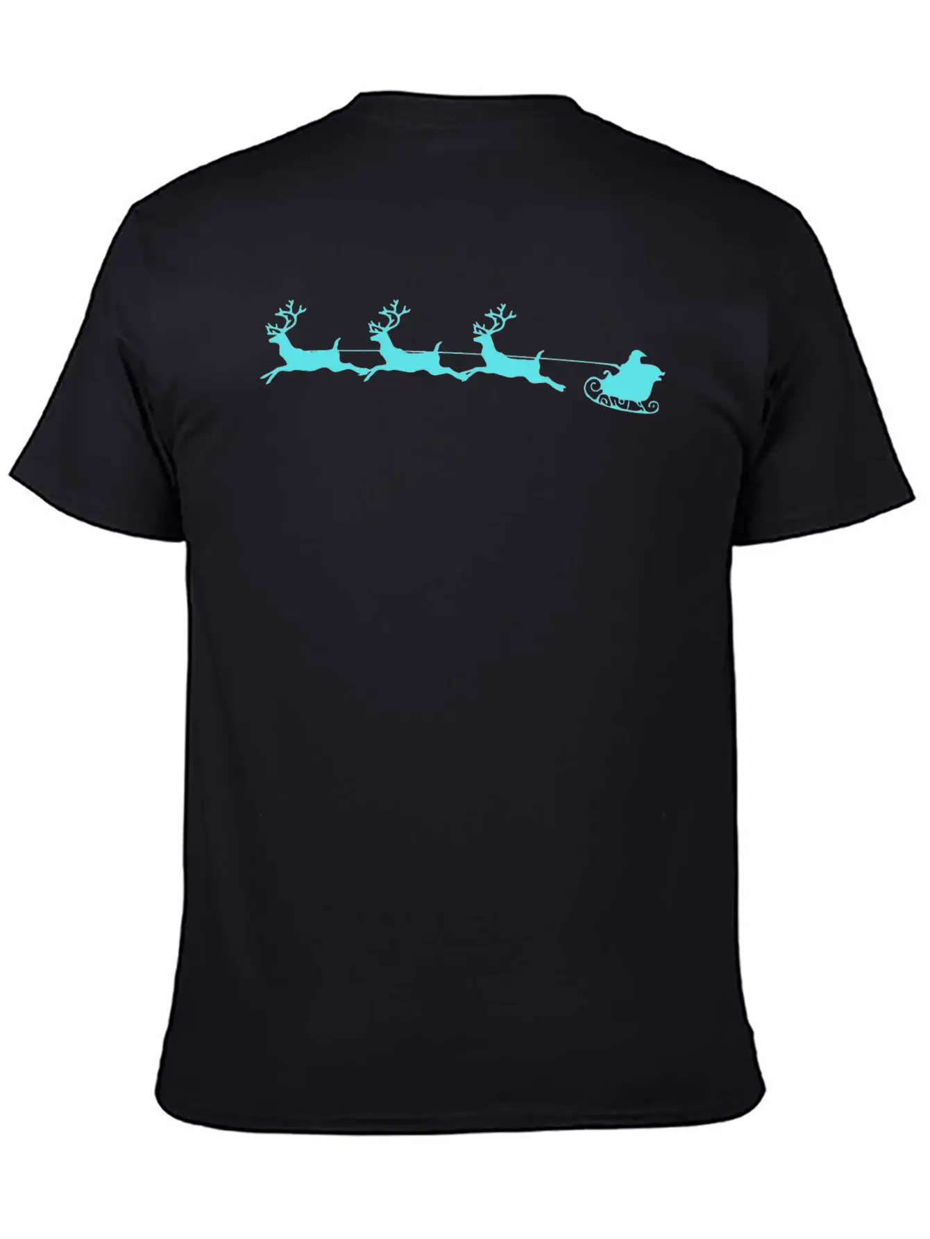 Santa Sleigh And Reindeer Stylish Everyday T-Shirt – Unisex Basic Cotton Tee