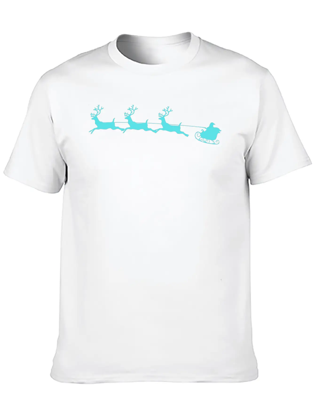 Santa Sleigh And Reindeer Stylish Everyday T-Shirt – Unisex Basic Cotton Tee