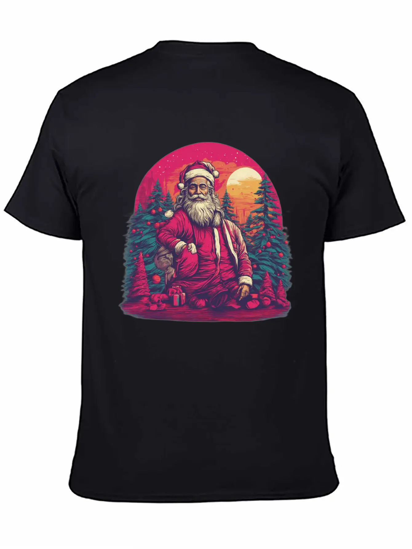 Santa's Surreal Symphony: Festive Impressionism In Essential Unisex Summer Tee – Soft Cotton Casual Fit