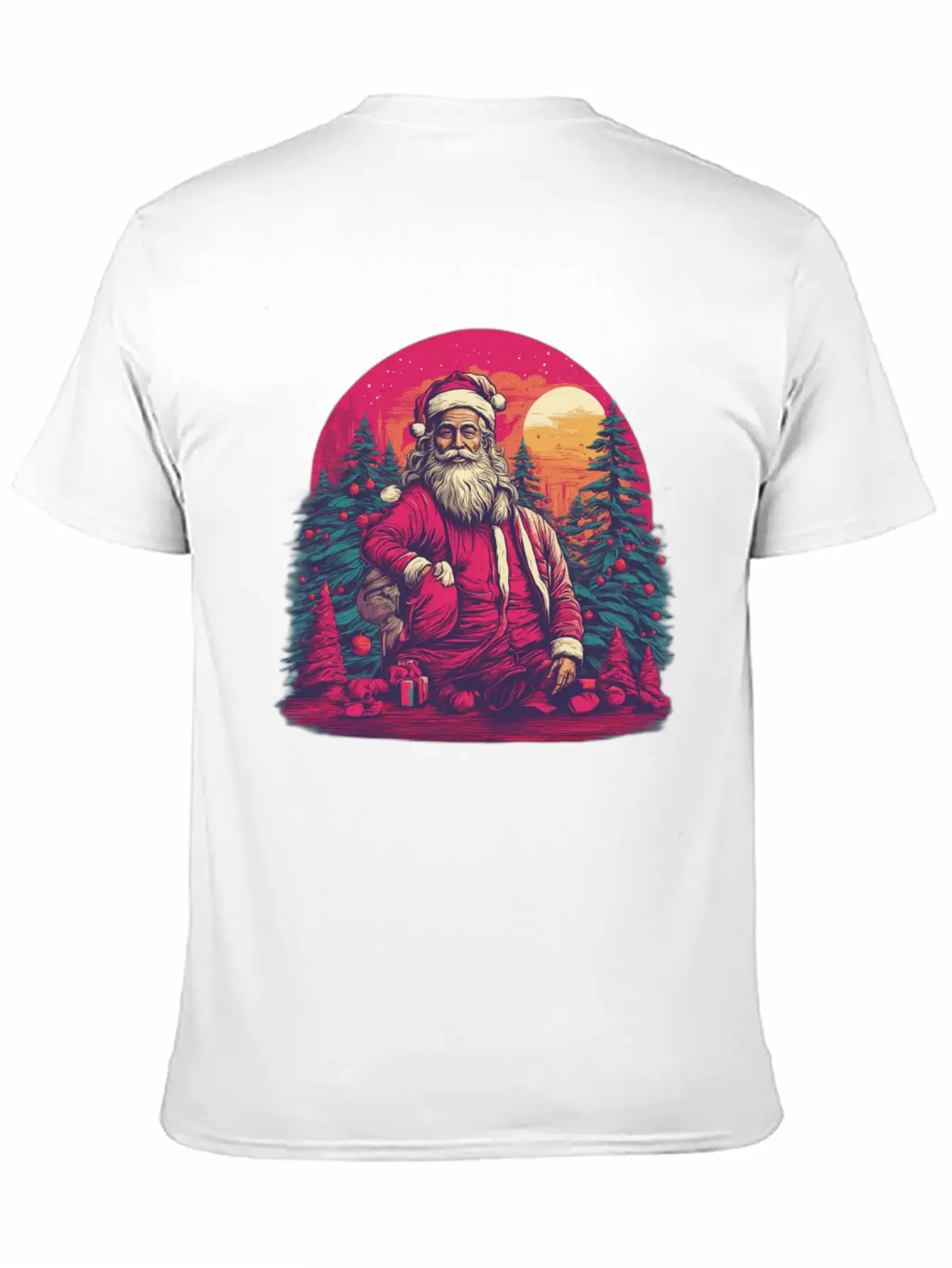 Santa's Surreal Symphony: Festive Impressionism In Essential Unisex Summer Tee – Soft Cotton Casual Fit