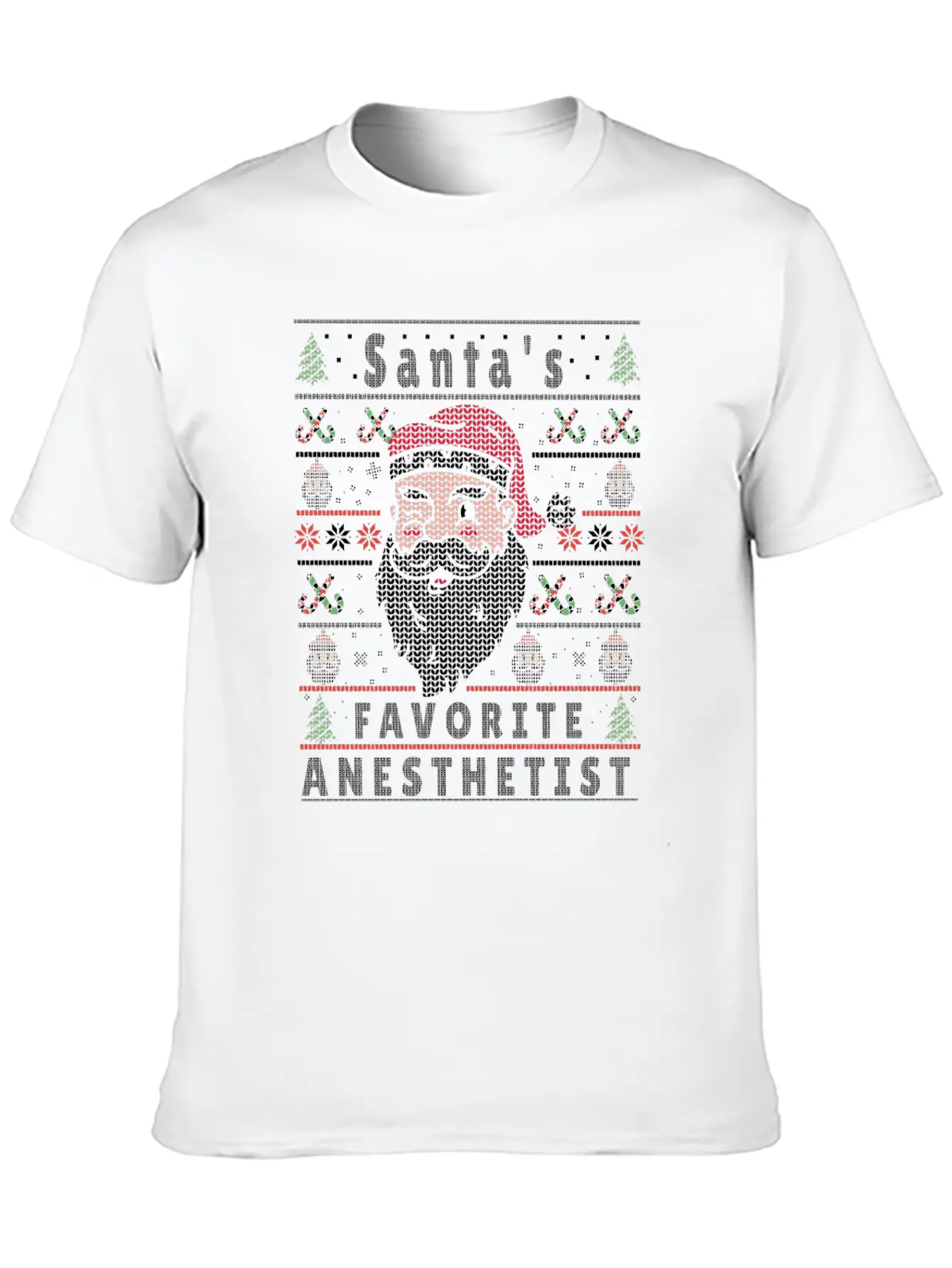 Santas XMAS Ugly Christmas Anesthetist Basic Graphic T-Shirt – Daily Comfort In Soft Cotton