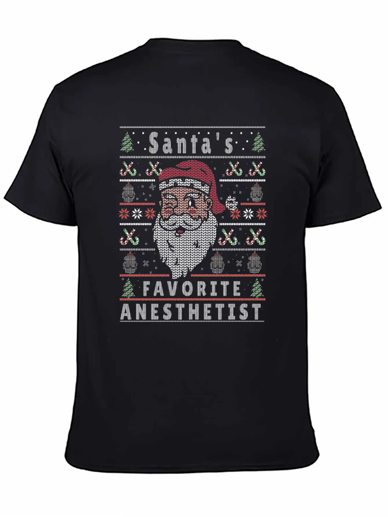 Santas XMAS Ugly Christmas Anesthetist Basic Graphic T-Shirt – Daily Comfort In Soft Cotton