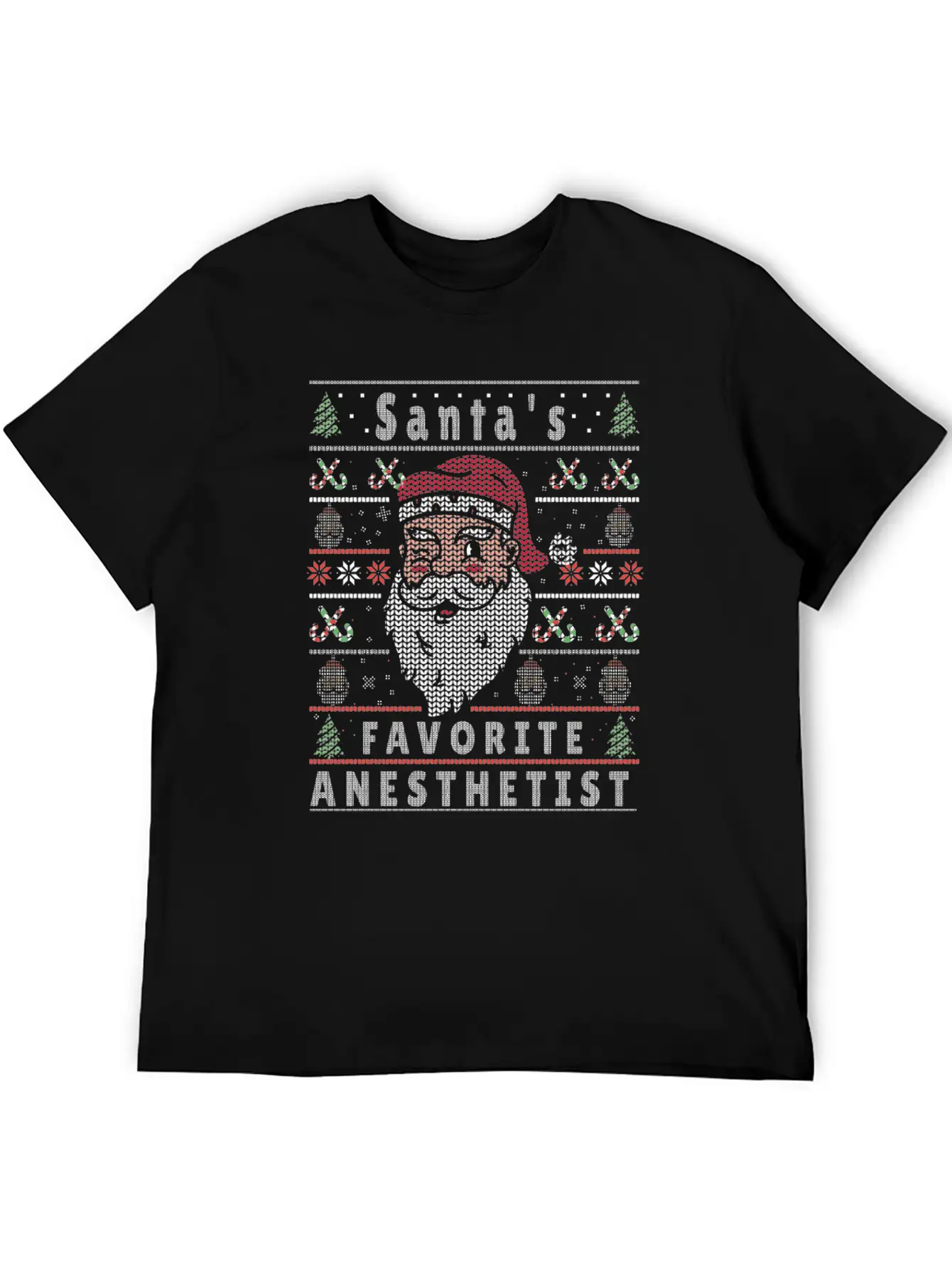 Santas XMAS Ugly Christmas Anesthetist Basic Graphic T-Shirt – Daily Comfort In Soft Cotton