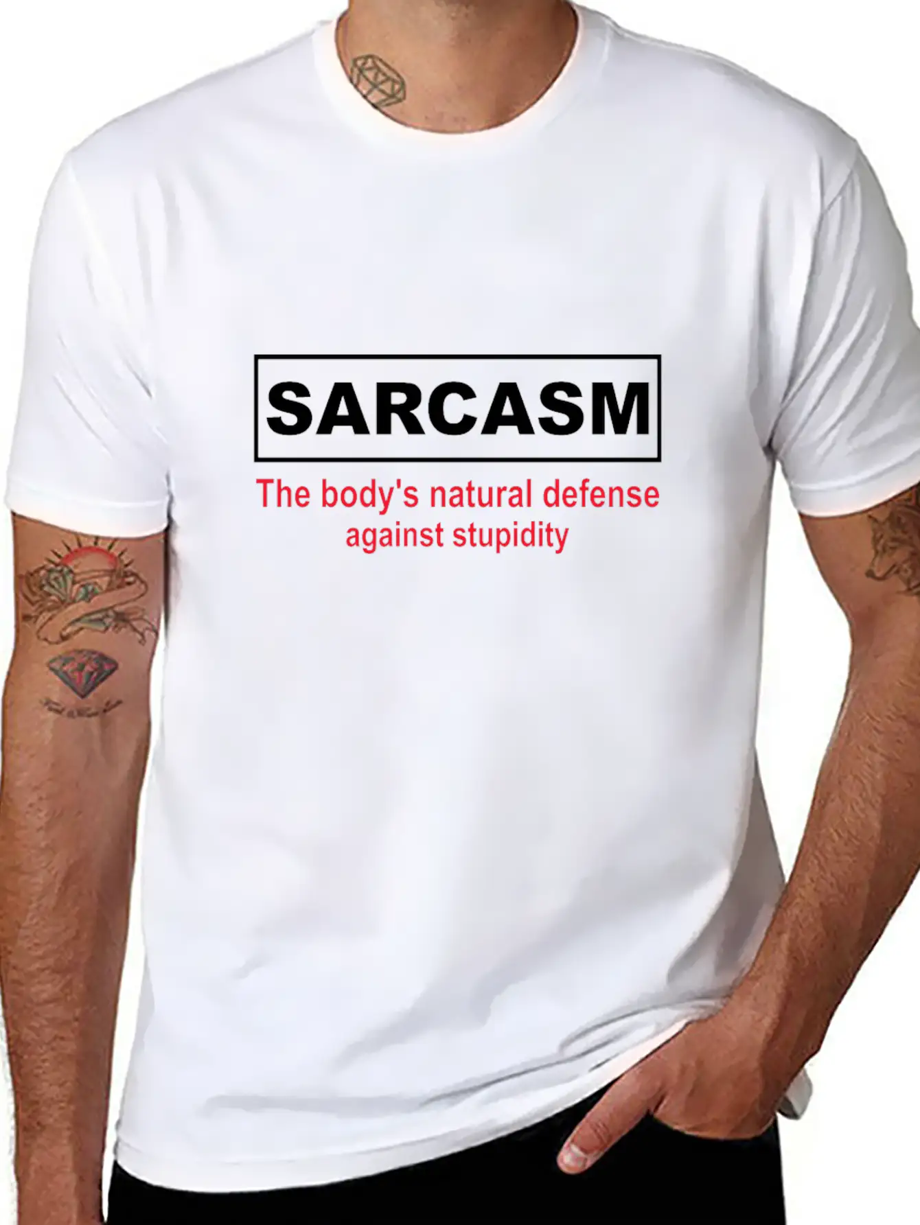 Sarcasm The Body S Natural Defense Against Stupid Stylish Everyday T-Shirt – Unisex Basic Cotton Tee