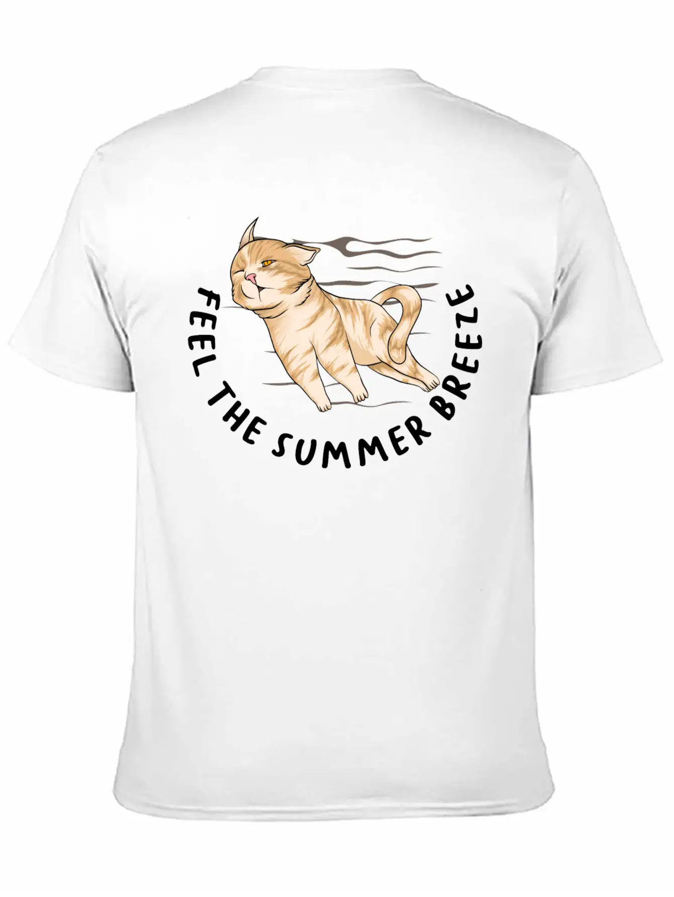 Sarcastic Cat Meme Feel The Summer Breeze Ocean Timeless Short Sleeve Tee – Comfy And Minimalist Design