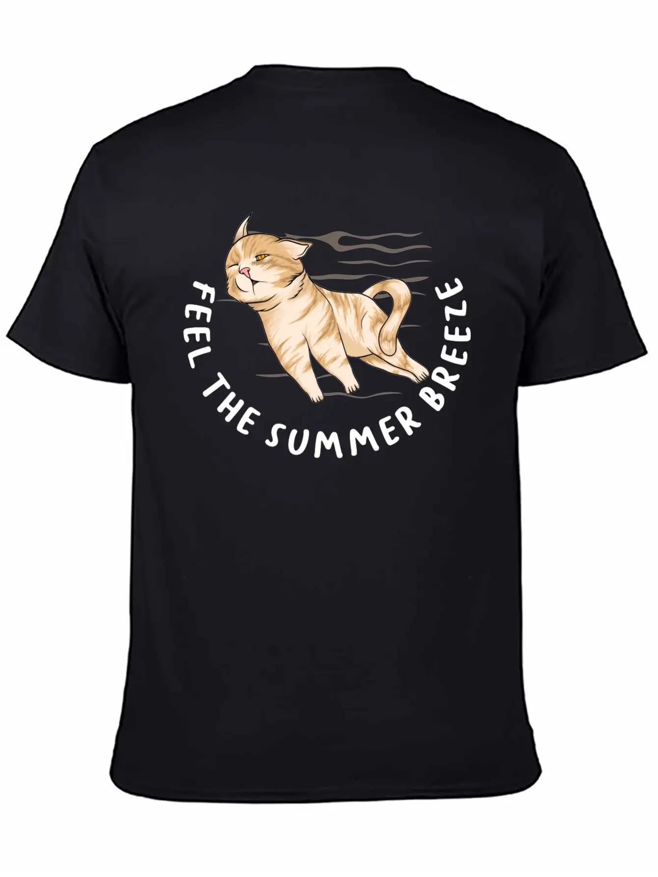 Sarcastic Cat Meme Feel The Summer Breeze Ocean Timeless Short Sleeve Tee – Comfy And Minimalist Design