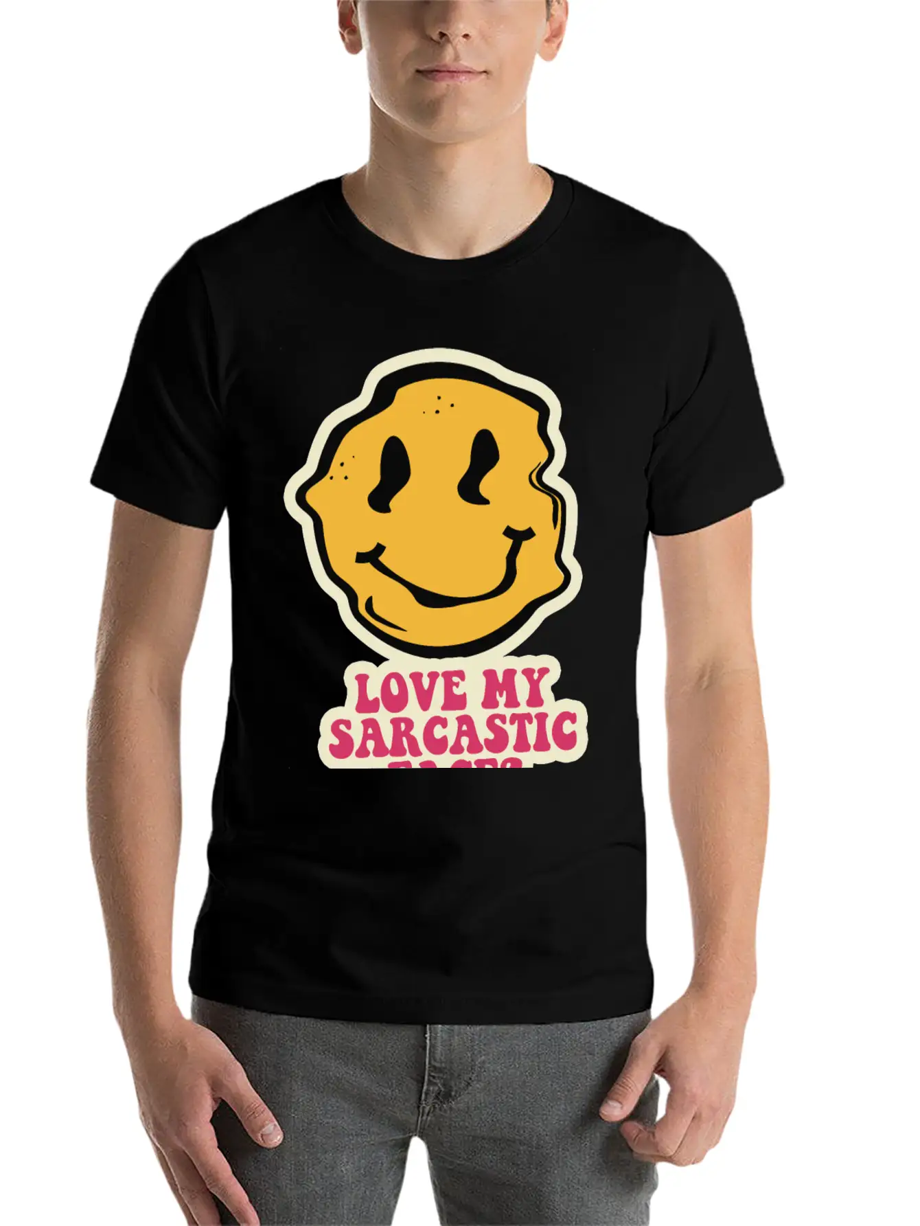 Sarcastic Face Timeless Short Sleeve Tee – Comfy And Minimalist Design