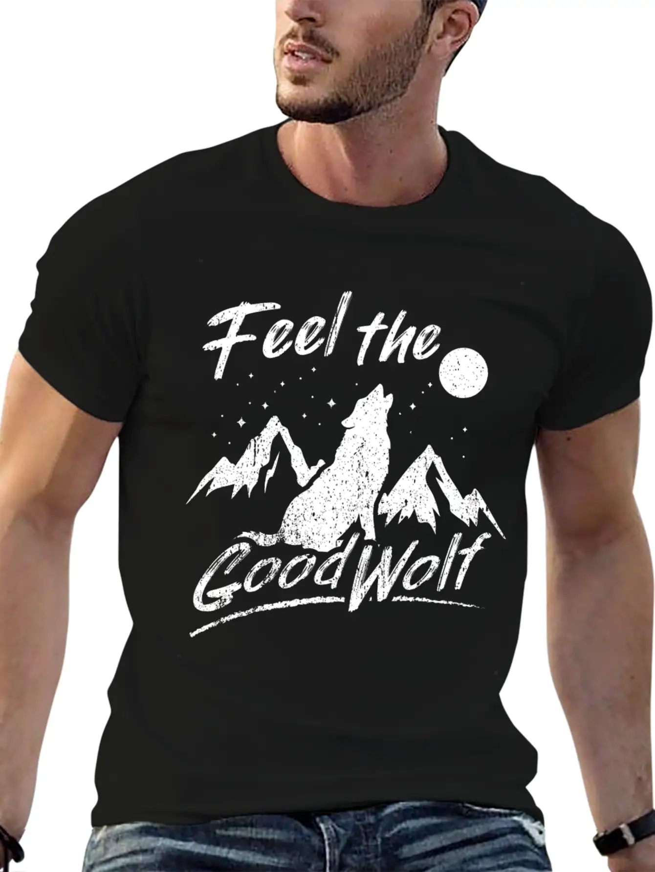 Sarcastic Wolf Design Quote Feed The Good Wolf Comfortable Minimalist Graphic Tee – Summer Style Essential