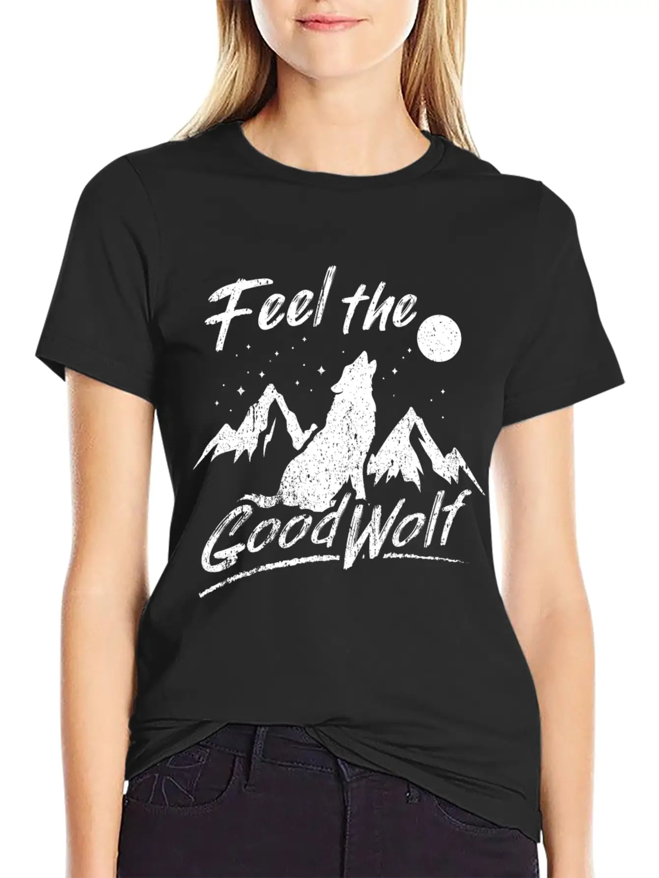 Sarcastic Wolf Design Quote Feed The Good Wolf Comfortable Minimalist Graphic Tee – Summer Style Essential