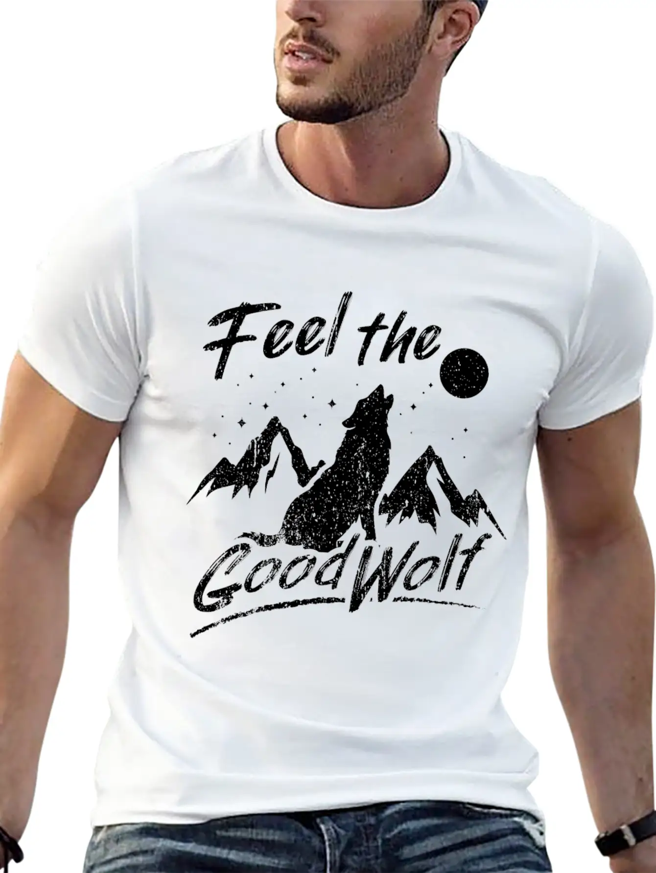 Sarcastic Wolf Design Quote Feed The Good Wolf Comfortable Minimalist Graphic Tee – Summer Style Essential