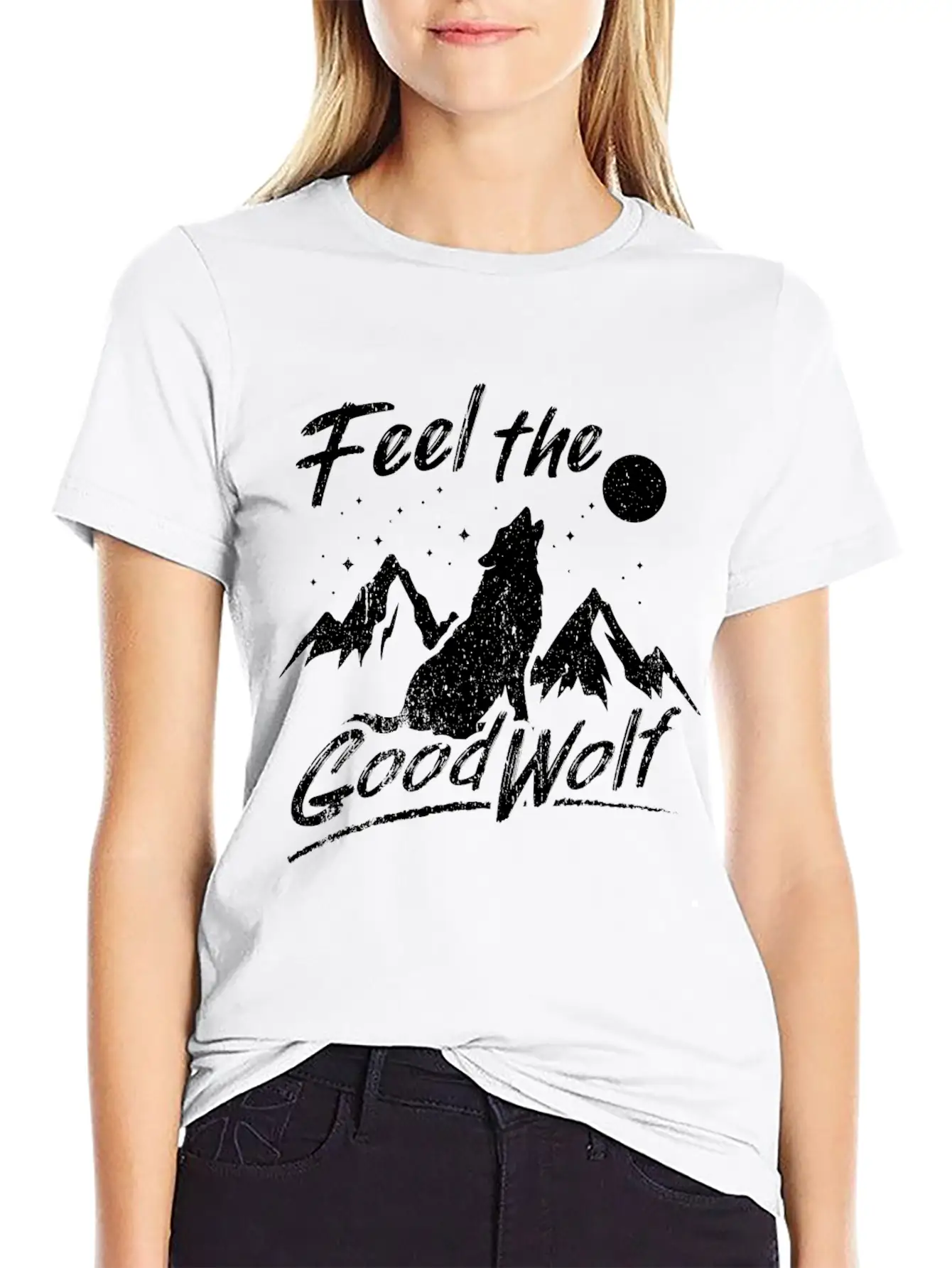 Sarcastic Wolf Design Quote Feed The Good Wolf Comfortable Minimalist Graphic Tee – Summer Style Essential