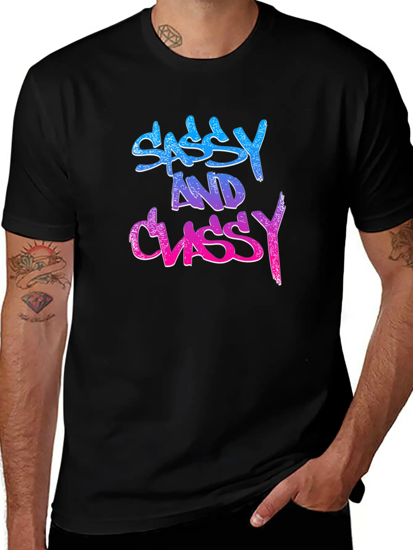 Sassy And Classy (Vice Gradient) Unisex Short Sleeve Soft Cotton T-Shirt – Casual Everyday Wear