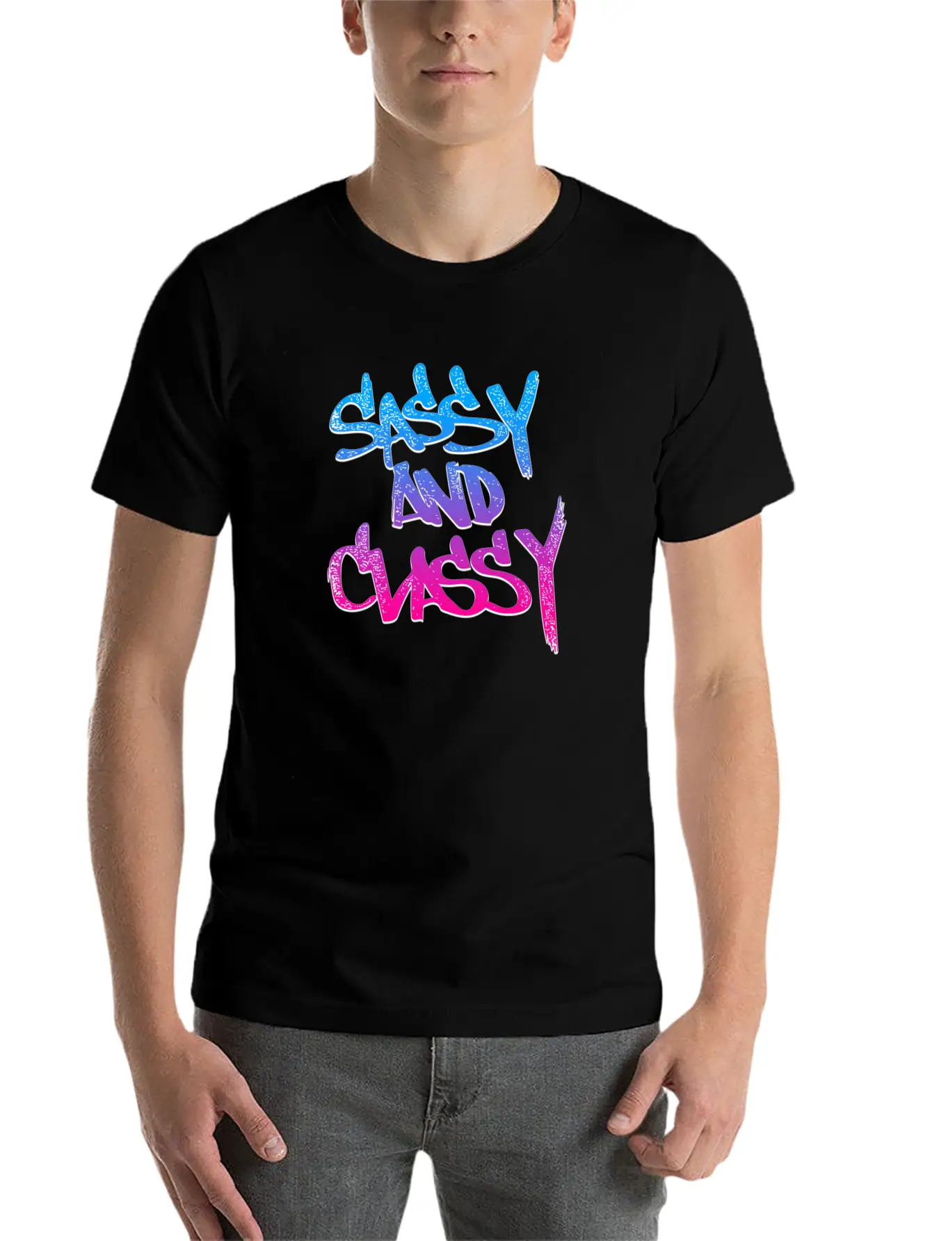 Sassy And Classy (Vice Gradient) Unisex Short Sleeve Soft Cotton T-Shirt – Casual Everyday Wear