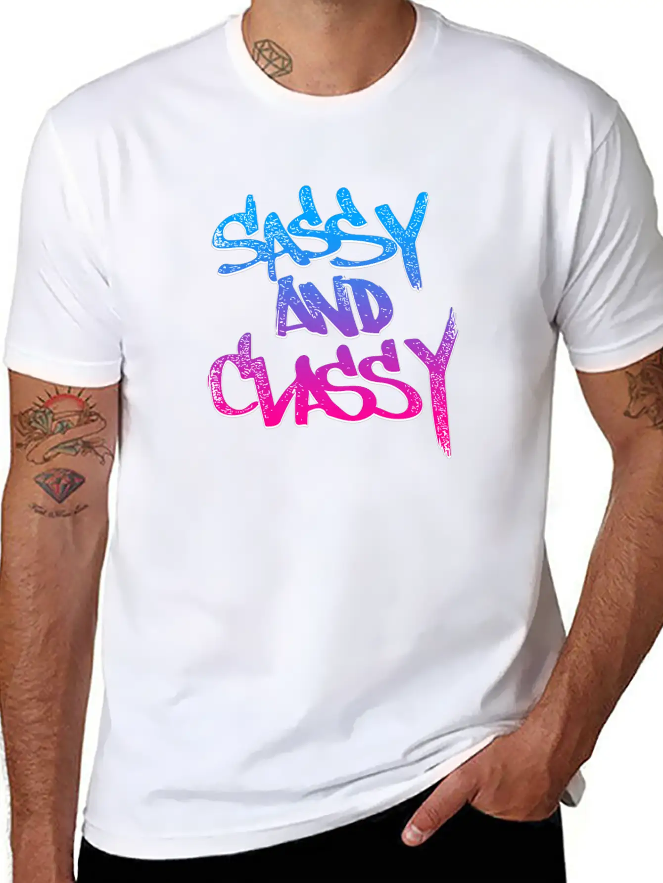 Sassy And Classy (Vice Gradient) Unisex Short Sleeve Soft Cotton T-Shirt – Casual Everyday Wear