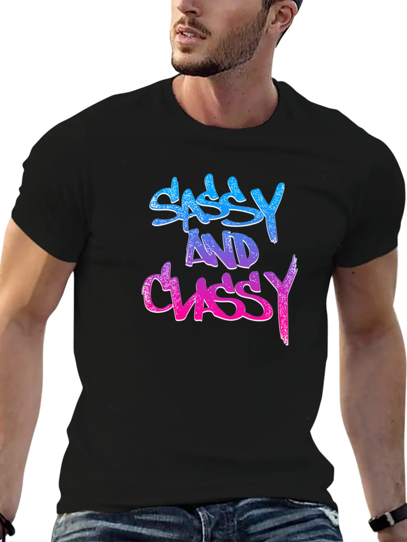 Sassy And Classy (Vice Gradient) Unisex Short Sleeve Soft Cotton T-Shirt – Casual Everyday Wear