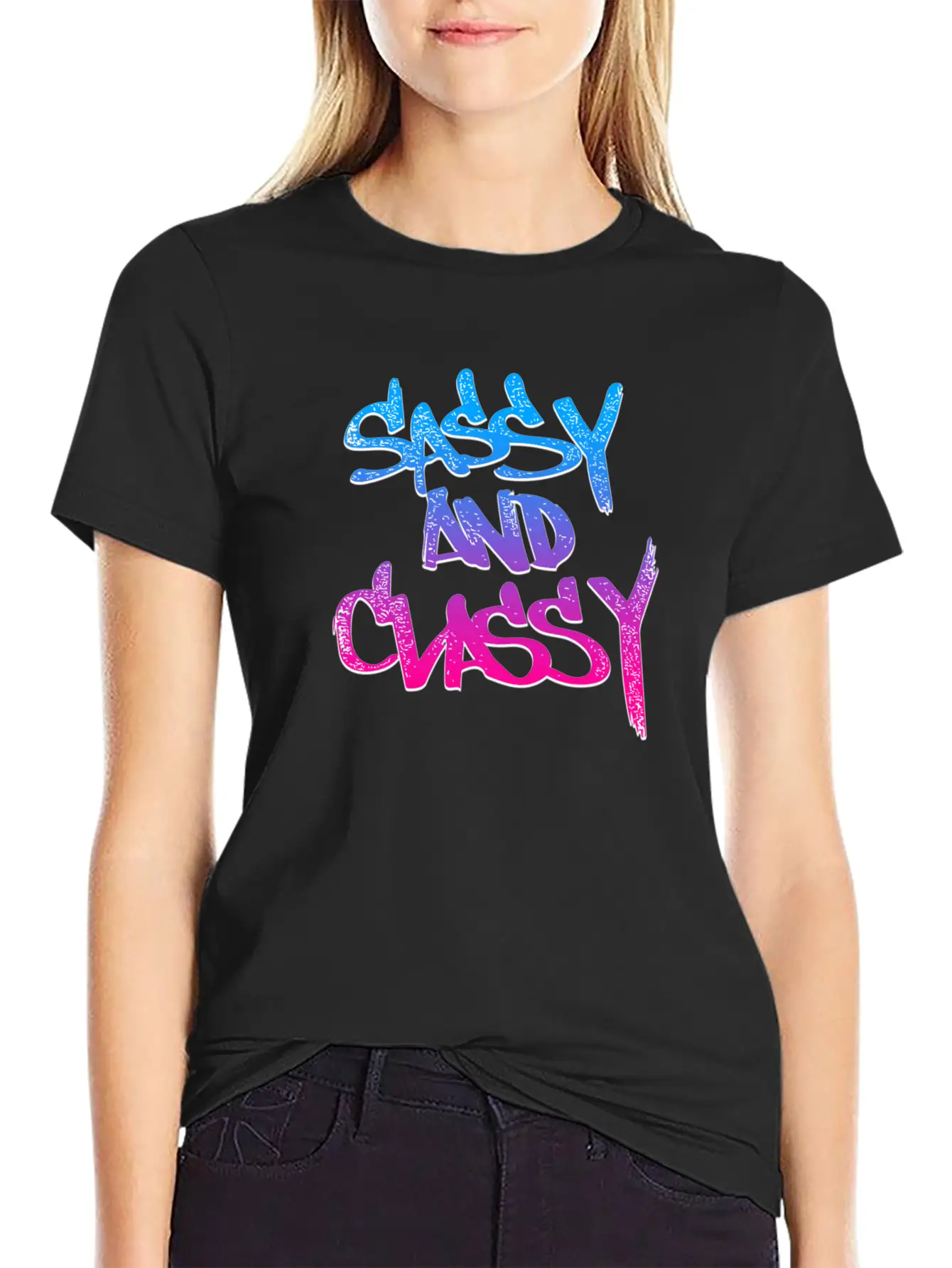 Sassy And Classy (Vice Gradient) Unisex Short Sleeve Soft Cotton T-Shirt – Casual Everyday Wear