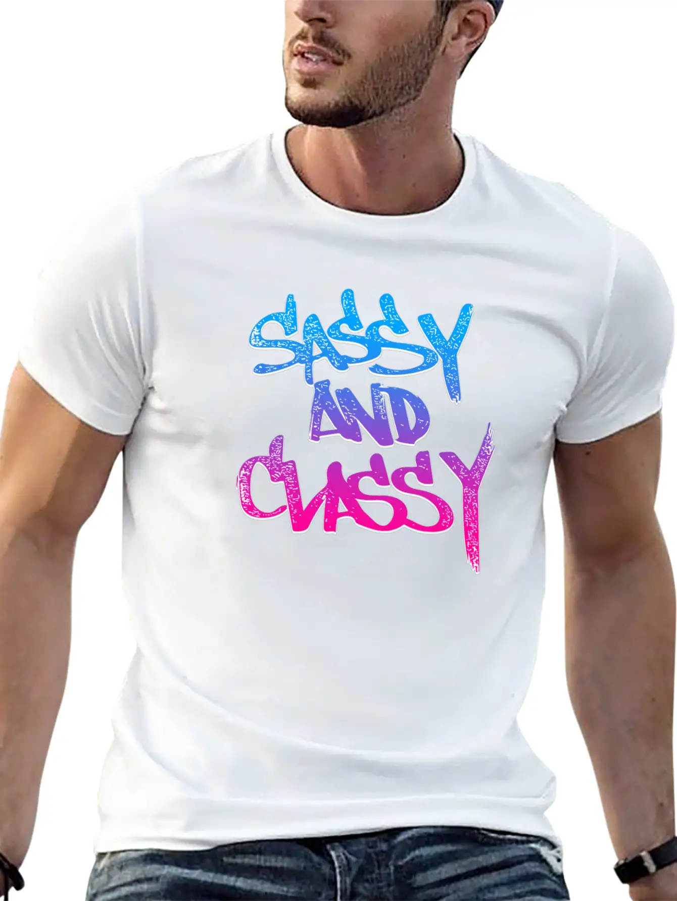 Sassy And Classy (Vice Gradient) Unisex Short Sleeve Soft Cotton T-Shirt – Casual Everyday Wear