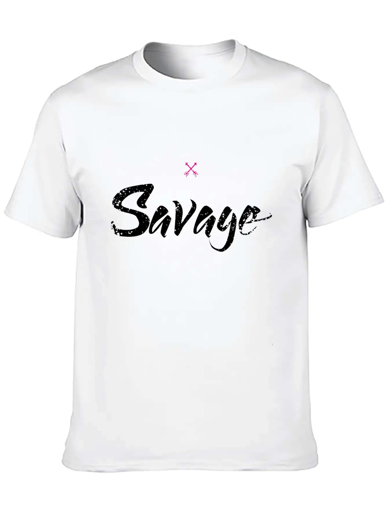 Savage Black Text Unisex Short Sleeve Soft Cotton T-Shirt – Casual Everyday Wear