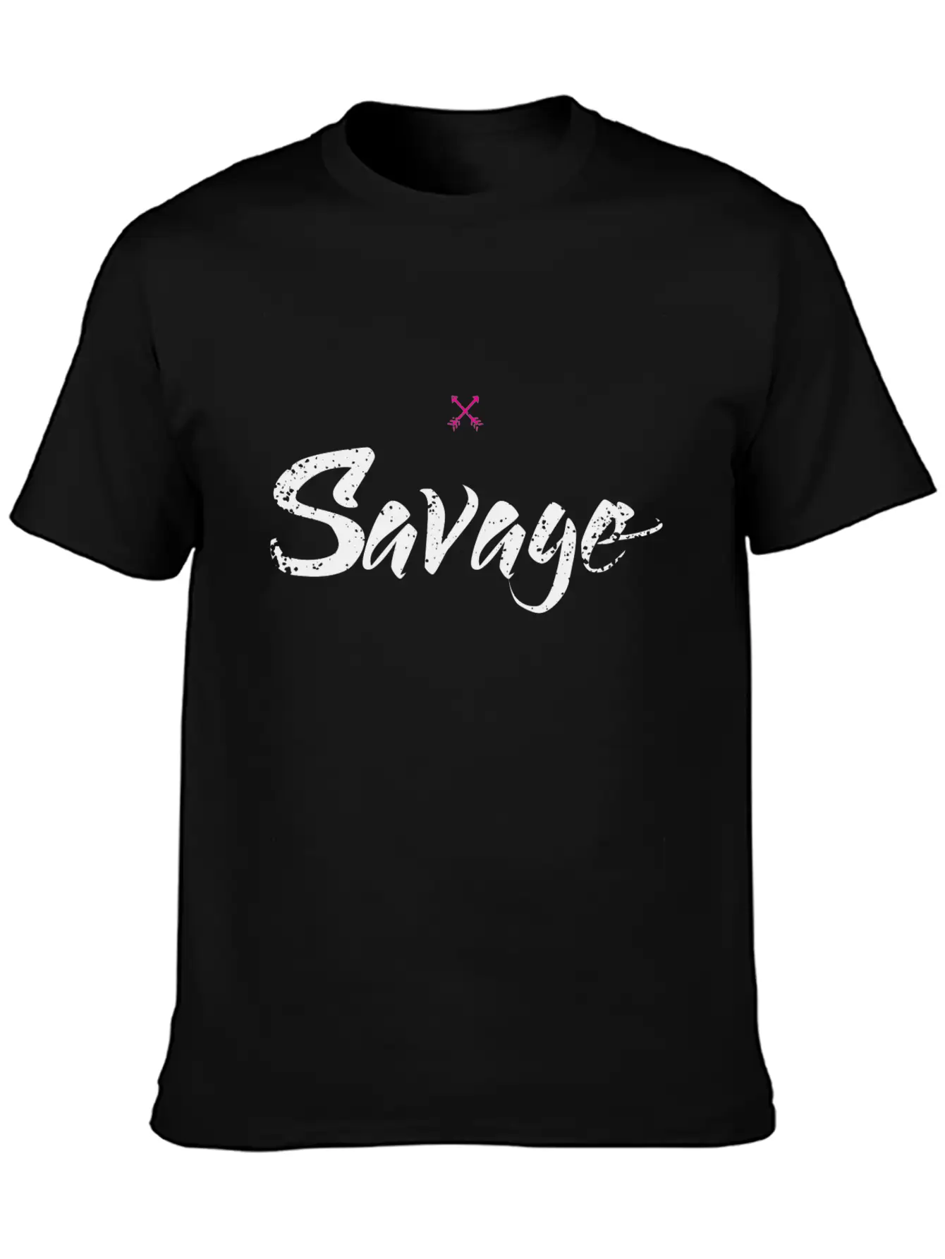 Savage Black Text Unisex Short Sleeve Soft Cotton T-Shirt – Casual Everyday Wear