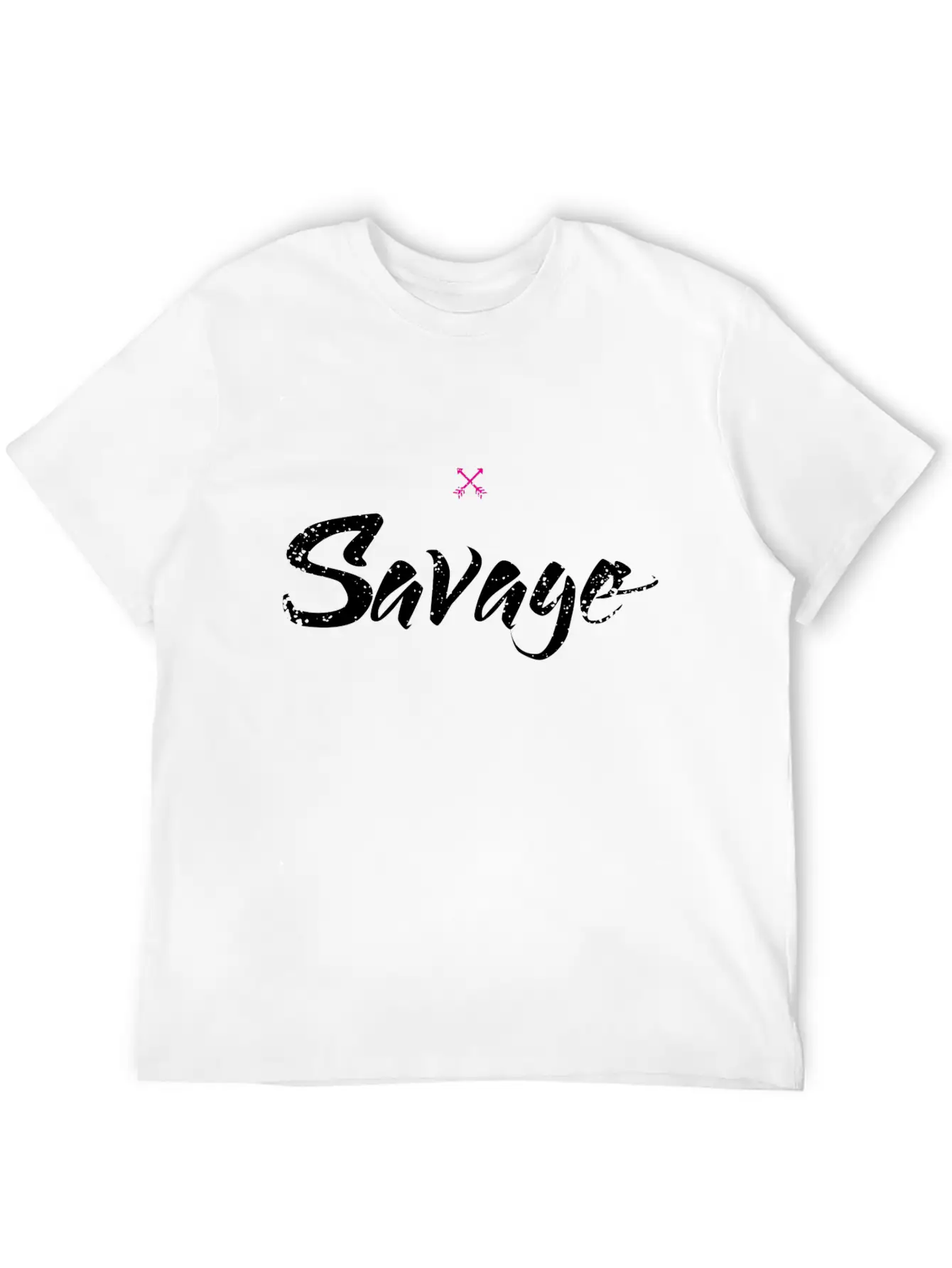 Savage Black Text Unisex Short Sleeve Soft Cotton T-Shirt – Casual Everyday Wear