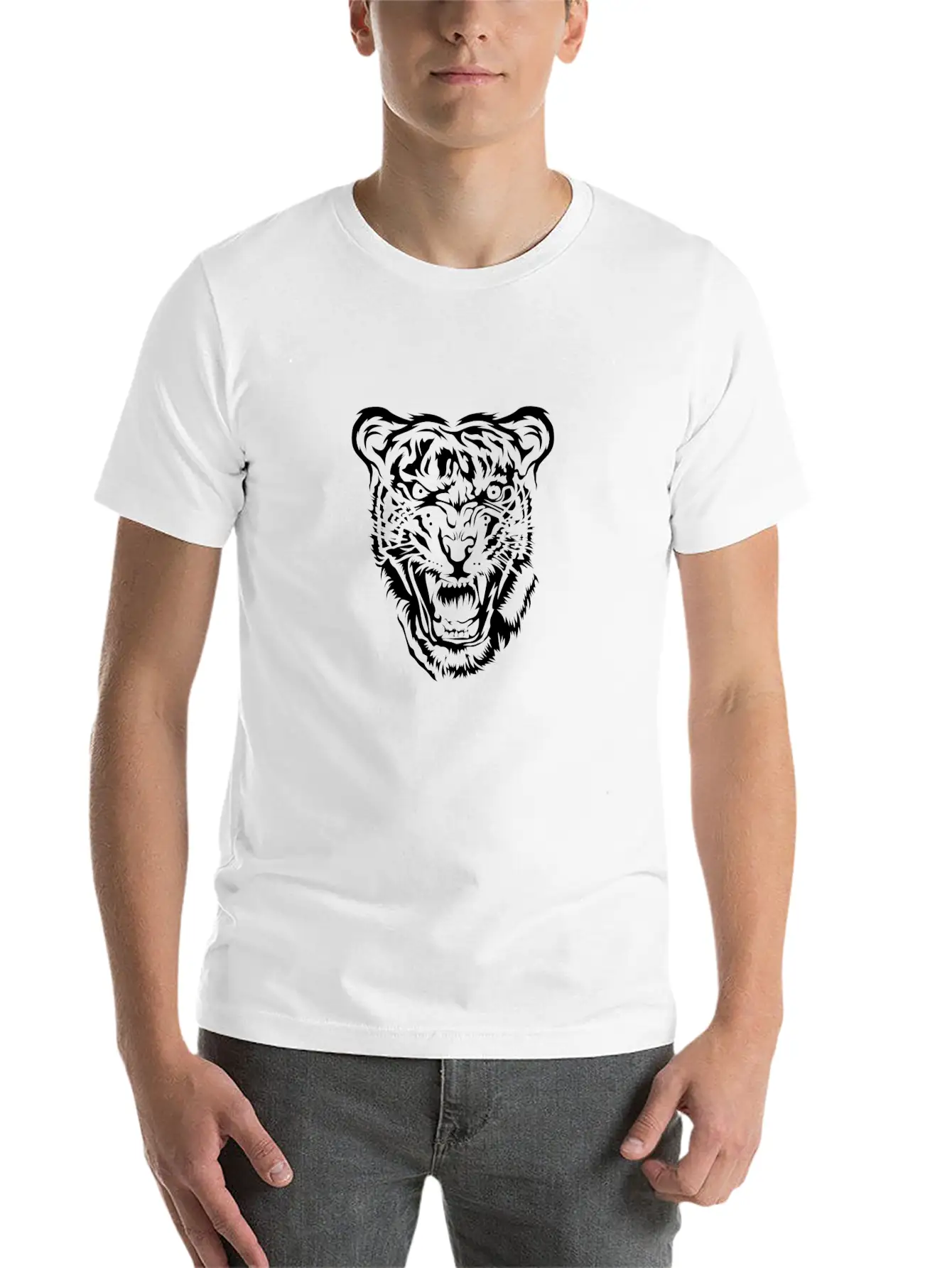 Savage Tiger Unisex Short Sleeve Soft Cotton T-Shirt – Casual Everyday Wear