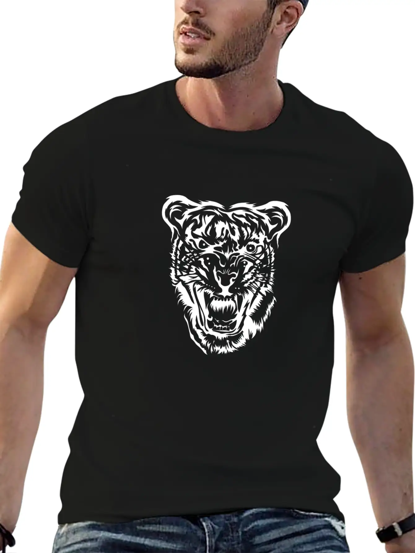 Savage Tiger Unisex Short Sleeve Soft Cotton T-Shirt – Casual Everyday Wear