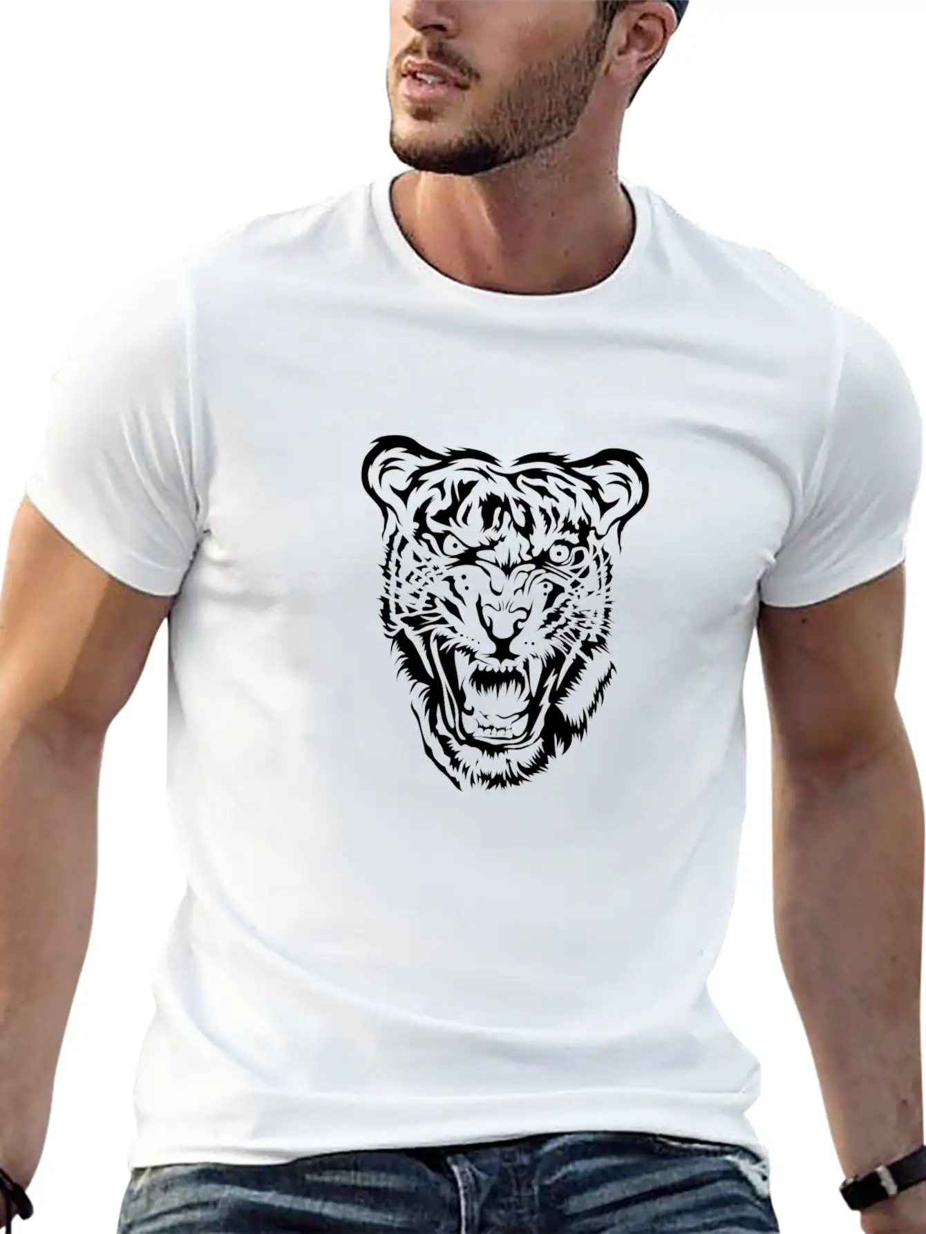 Savage Tiger Unisex Short Sleeve Soft Cotton T-Shirt – Casual Everyday Wear