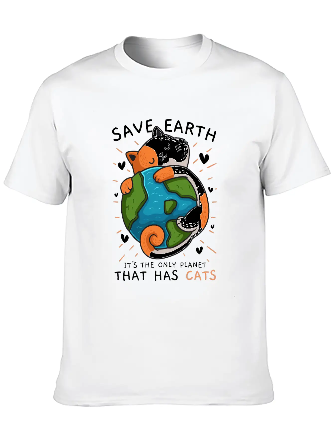 Save Earth It'S The Only Planet That Has Cats Envi Stylish Everyday T-Shirt – Unisex Basic Cotton Tee