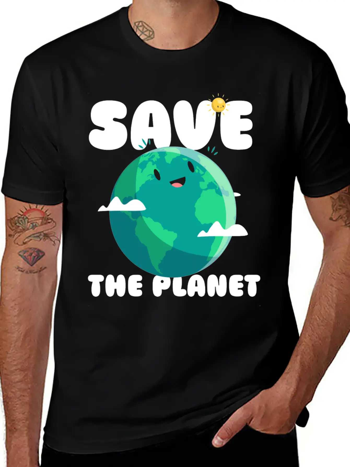 Save The Planet Ecologic Idea Basic Graphic T-Shirt – Daily Comfort In Soft Cotton