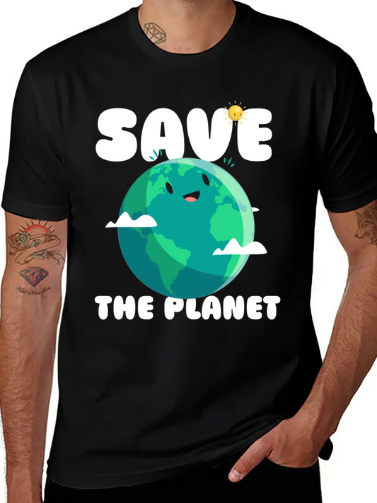 Save The Planet Ecologic Idea Basic Graphic T-Shirt – Daily Comfort In Soft Cotton