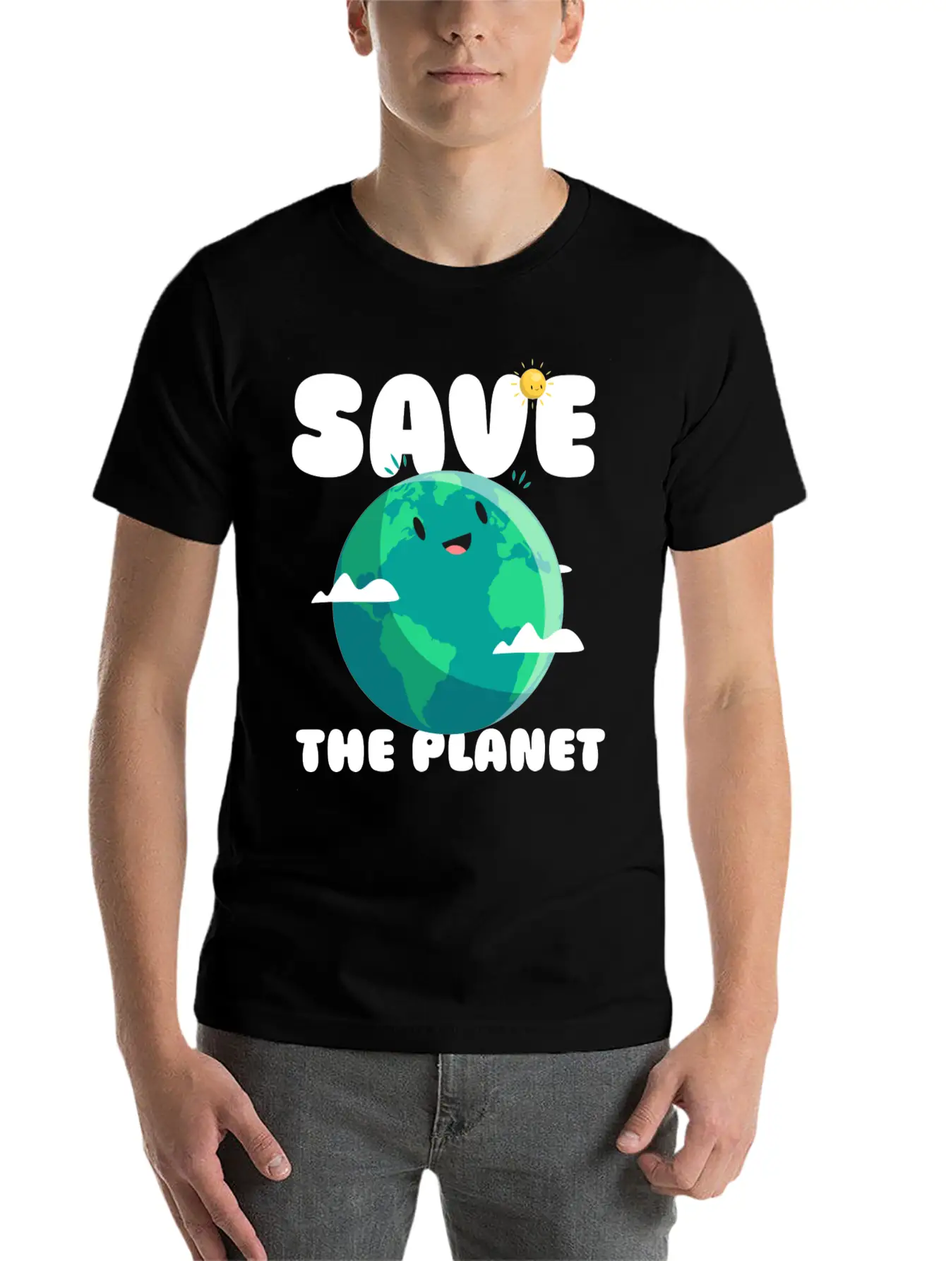 Save The Planet Ecologic Idea Basic Graphic T-Shirt – Daily Comfort In Soft Cotton