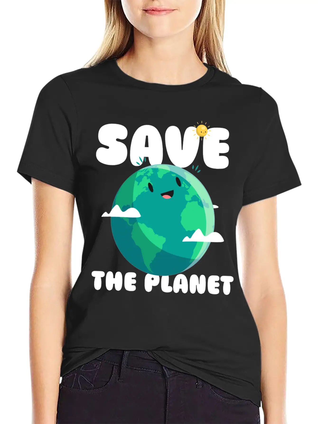 Save The Planet Ecologic Idea Basic Graphic T-Shirt – Daily Comfort In Soft Cotton
