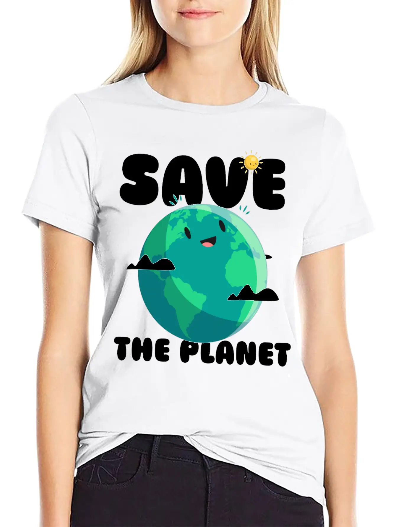 Save The Planet Ecologic Idea Basic Graphic T-Shirt – Daily Comfort In Soft Cotton