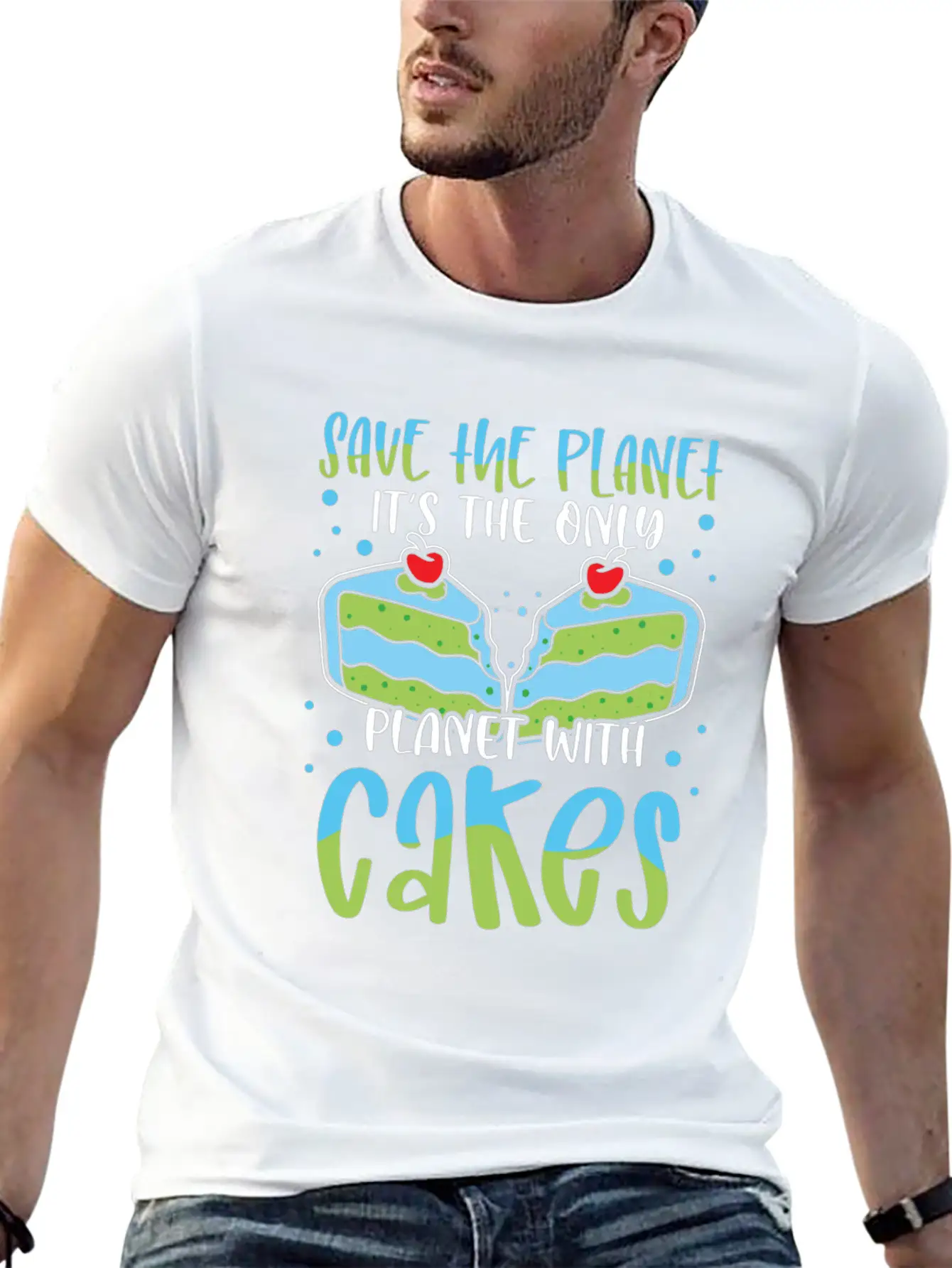 Save The Planet Only Planet With Ice Cream Timeless Short Sleeve Tee – Comfy And Minimalist Design