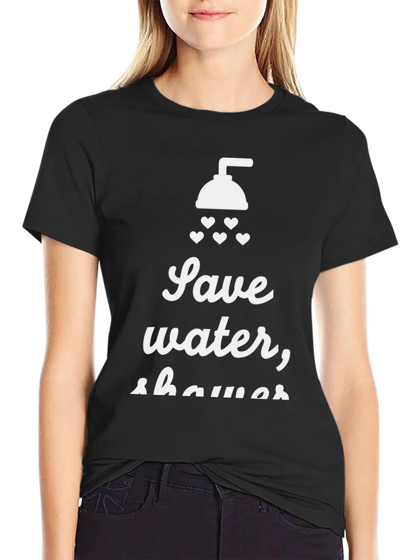 Save Water Shower Together Unisex Short Sleeve Soft Cotton T-Shirt – Casual Everyday Wear