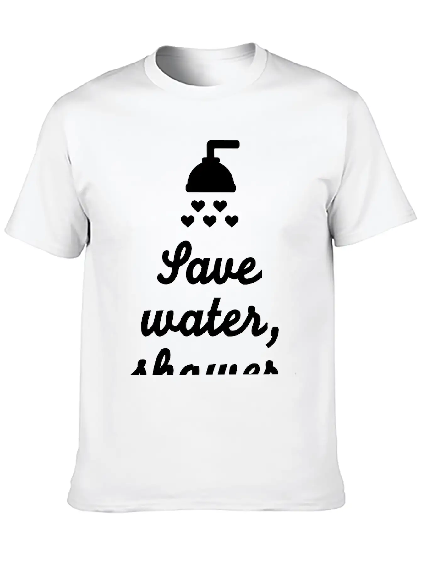 Save Water Shower Together Unisex Short Sleeve Soft Cotton T-Shirt – Casual Everyday Wear