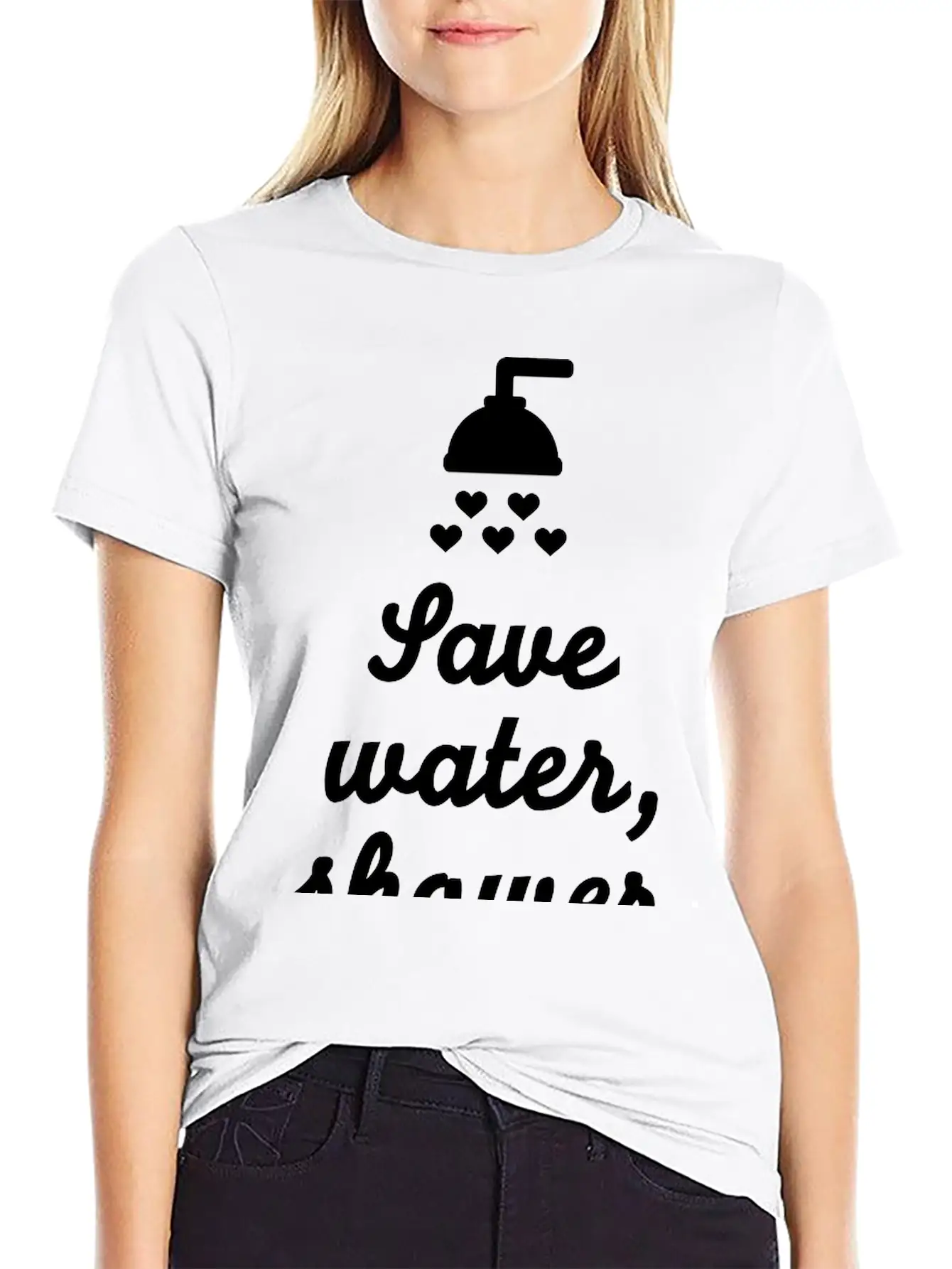 Save Water Shower Together Unisex Short Sleeve Soft Cotton T-Shirt – Casual Everyday Wear