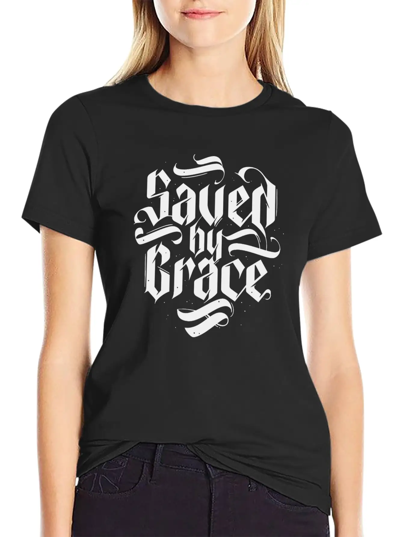 Saved By Grace Timeless Short Sleeve Tee – Comfy And Minimalist Design