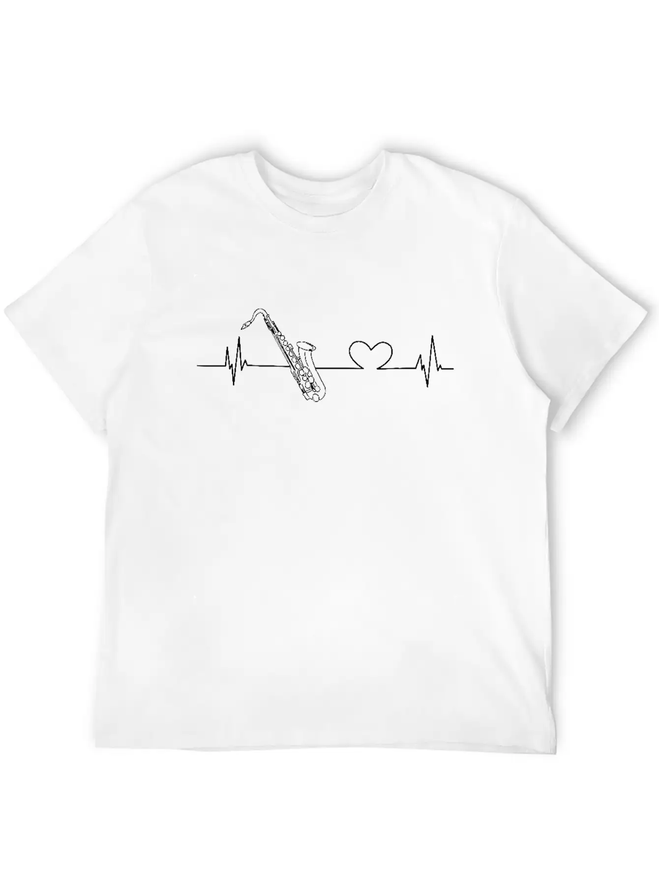 Saxophone Heartbeat Unisex Casual T-Shirt – Clean Design For Daily Comfort