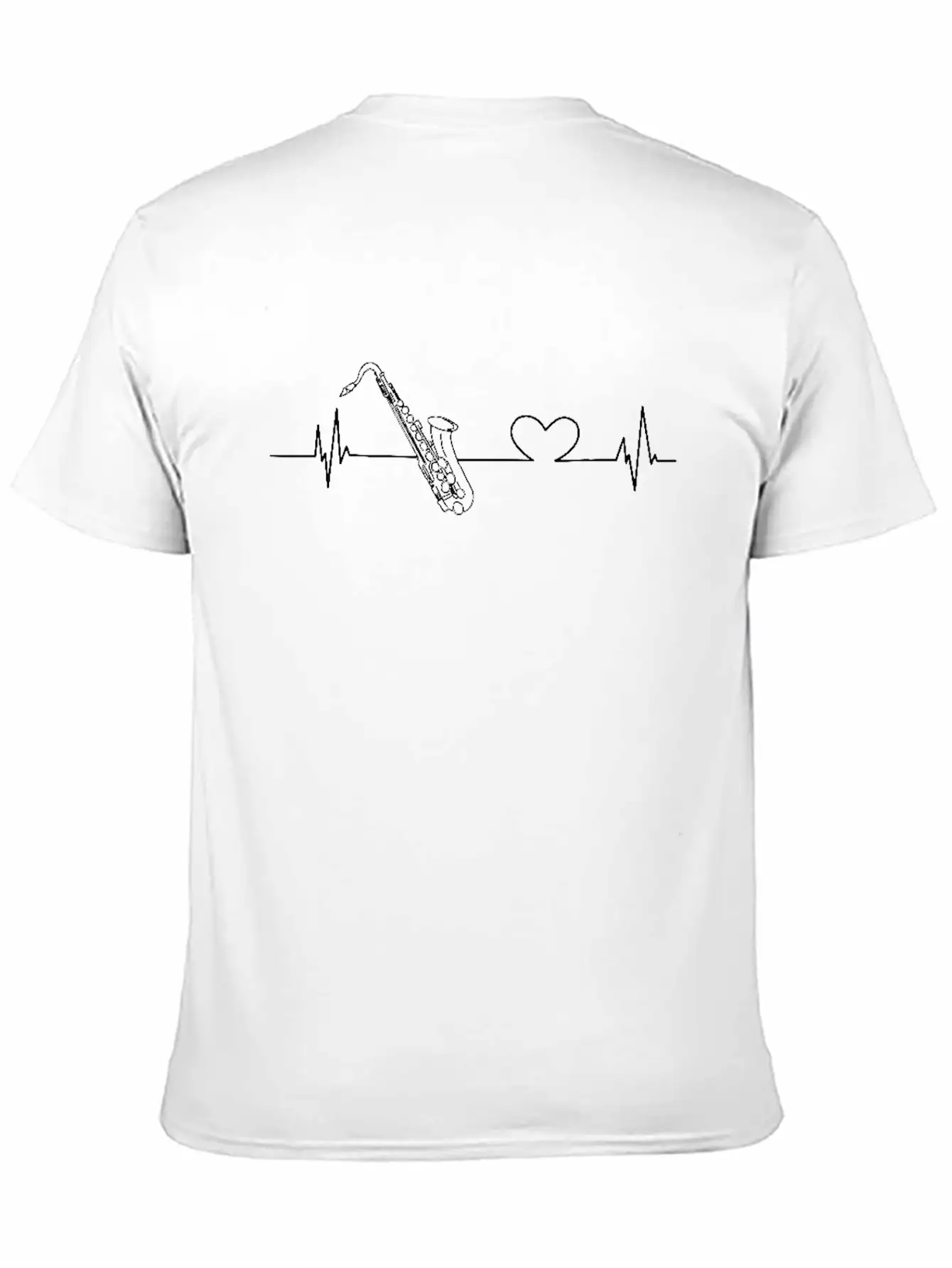 Saxophone Heartbeat Unisex Casual T-Shirt – Clean Design For Daily Comfort