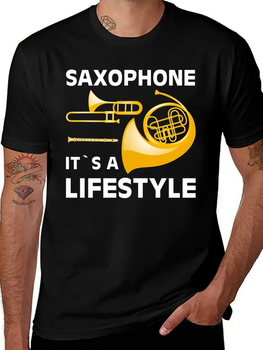 Saxophone Its A Lifestyle I Saxophone Basic Graphic T-Shirt – Daily Comfort In Soft Cotton