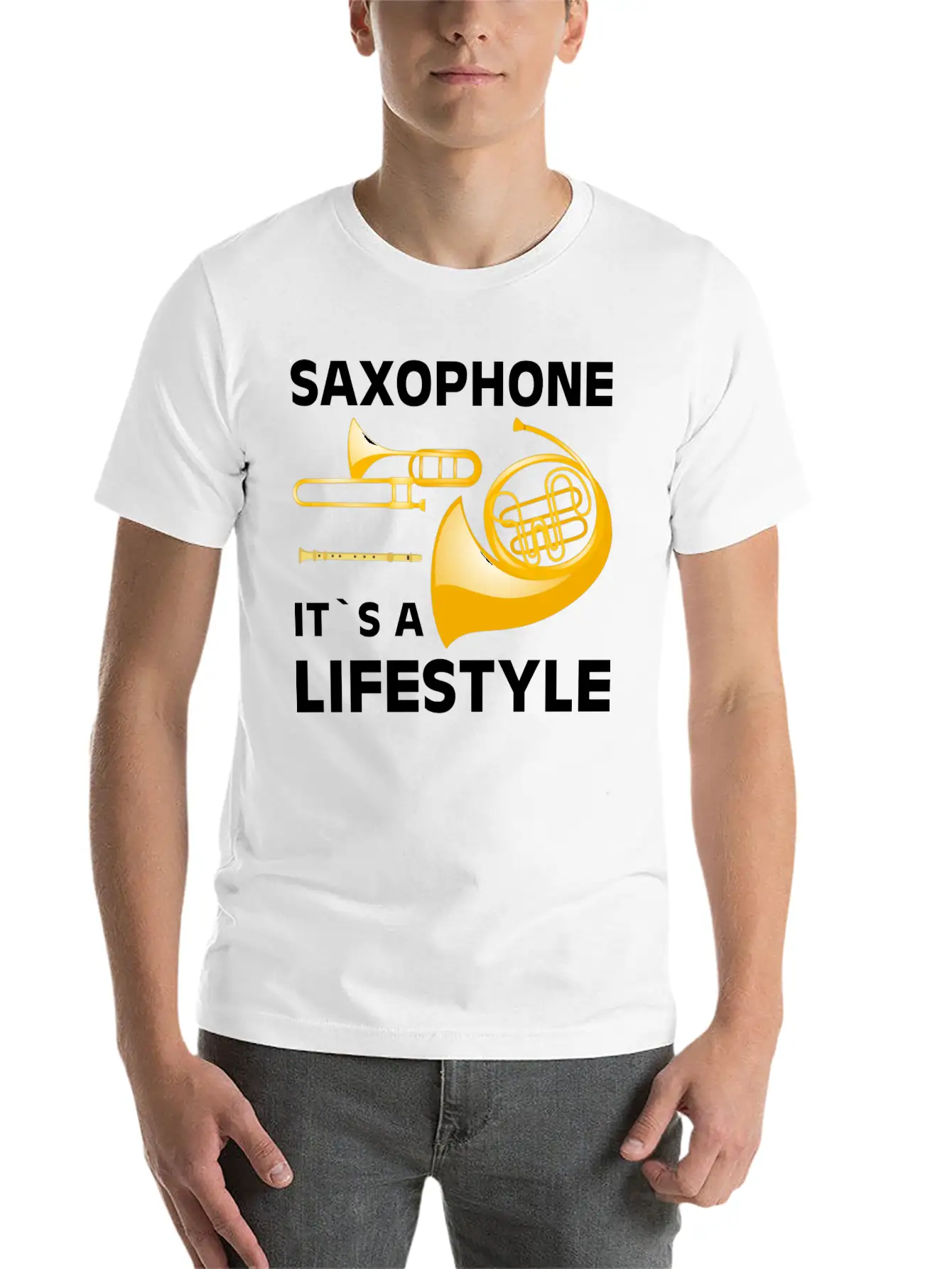 Saxophone Its A Lifestyle I Saxophone Basic Graphic T-Shirt – Daily Comfort In Soft Cotton