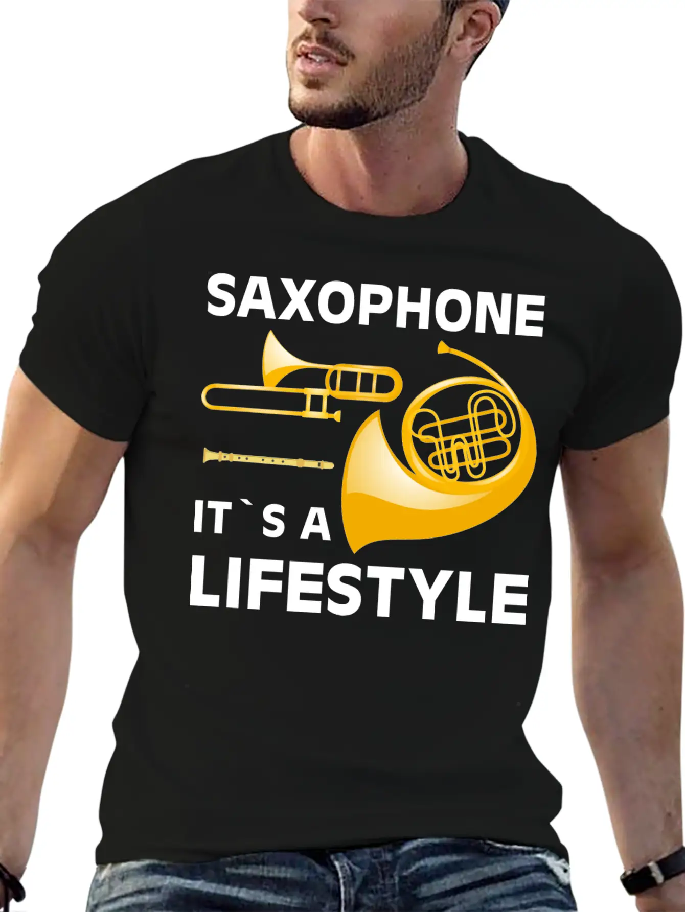 Saxophone Its A Lifestyle I Saxophone Basic Graphic T-Shirt – Daily Comfort In Soft Cotton