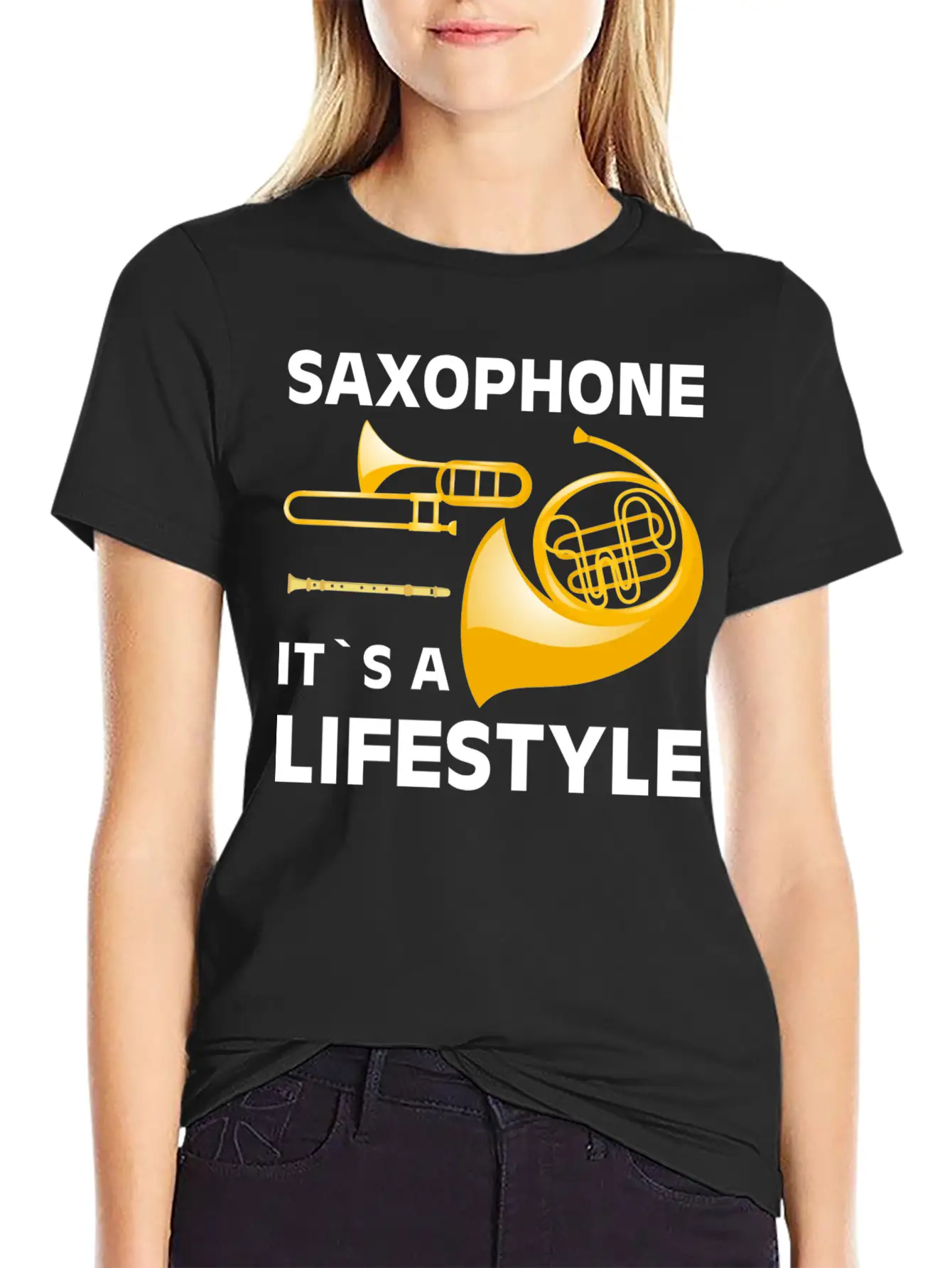 Saxophone Its A Lifestyle I Saxophone Basic Graphic T-Shirt – Daily Comfort In Soft Cotton