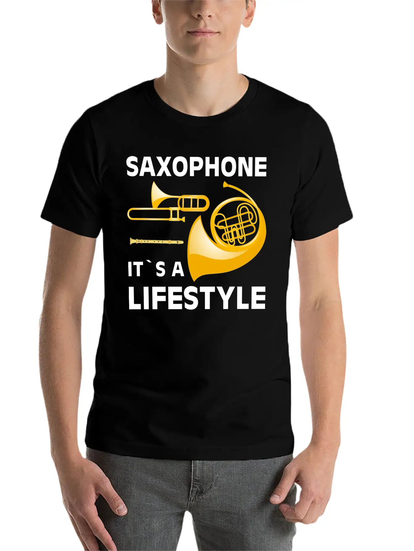 Saxophone Its A Lifestyle I Saxophone Basic Graphic T-Shirt – Daily Comfort In Soft Cotton